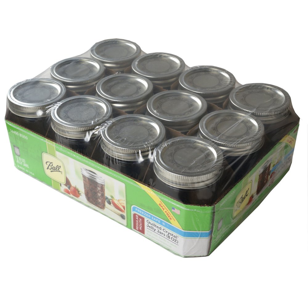 Ball Mason 4oz Quilted Jelly Jars with Lids and Bands, Set of 12