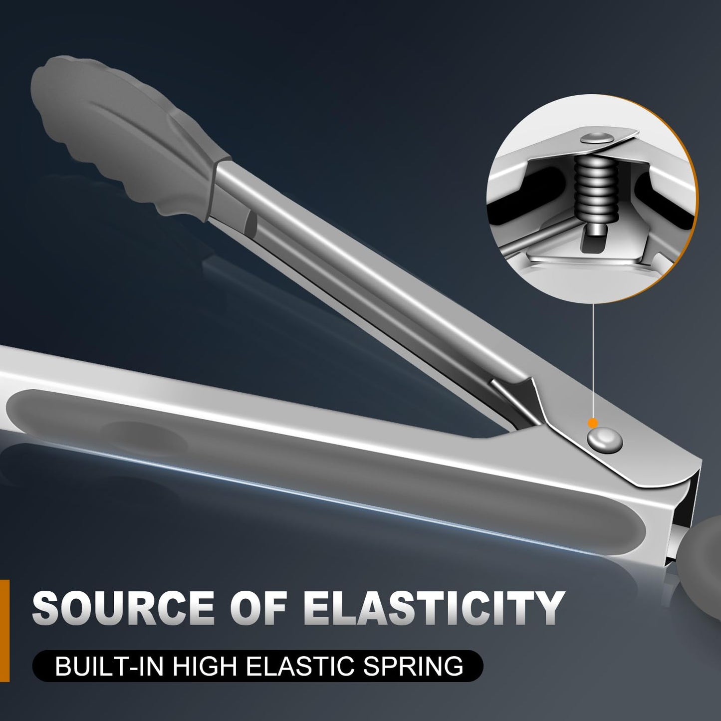 Tongs For Cooking - Heat Resistant 600 Degrees Stainless Steel Kitchen Tong,Heavy Duty Metal Locking Tongs - Perfect for Food,Salad and BBQ set of 3 (7",9" and 12") Dishwasher