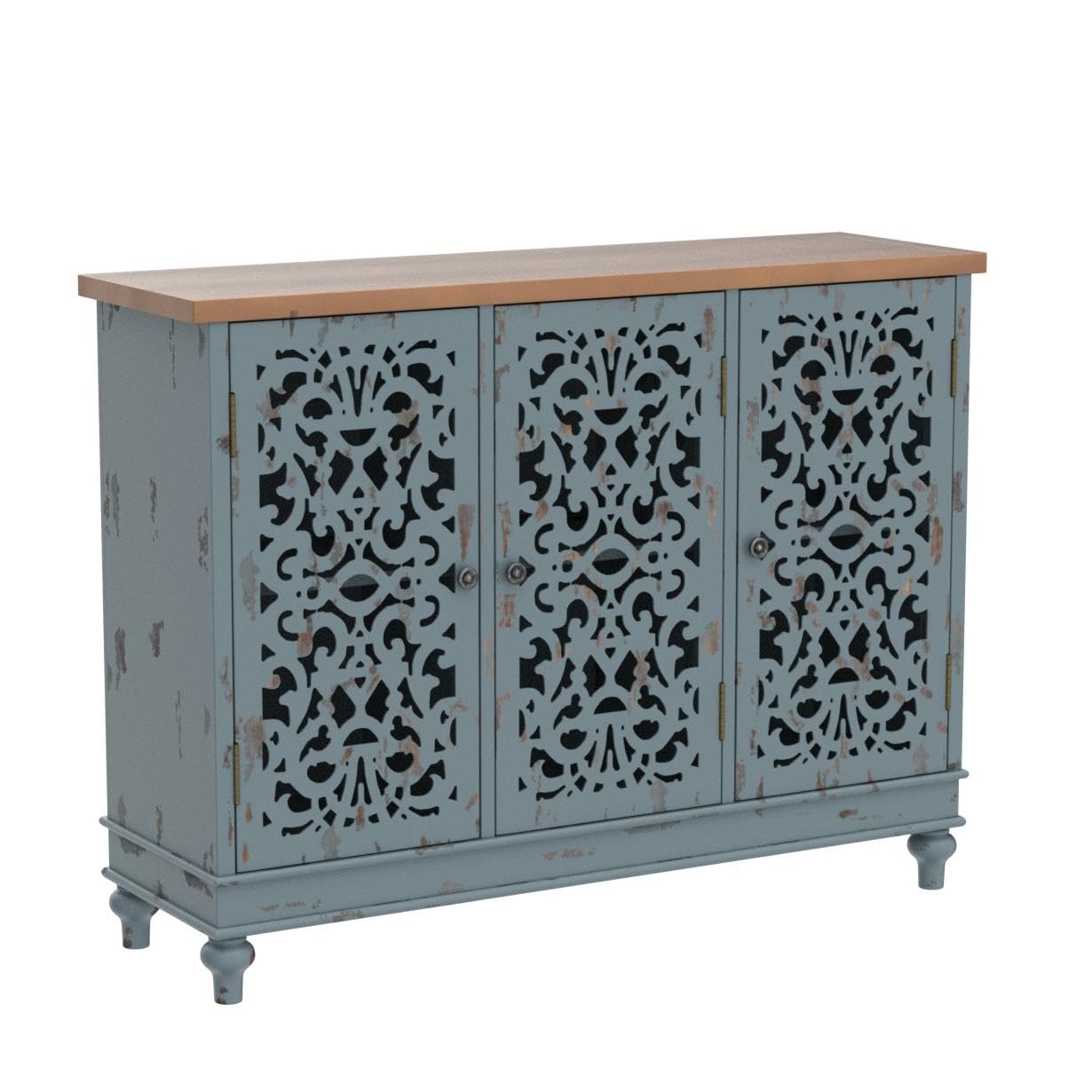 Sophia & William Tall Storage Cabinet 47.4", Decorative 2-Door Tall Accent Cabinet, for Living Room, Dining Room, White