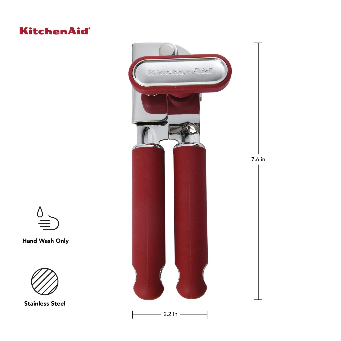 KitchenAid Classic Multifunction Can Opener and Bottle Opener Easy to Use, Razor Sharp Stainless Steel Cutting Wheel, Soft Ergonomic Handles, Black