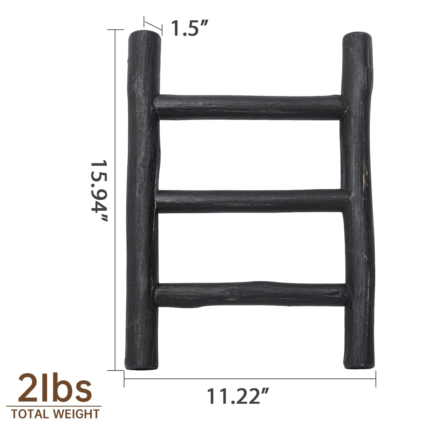 FUIN Fully Assembled 57in Wood Blanket Ladder Living Room Decorative Wall Leaning Farmhouse Quilt Display Holder Rustic Wooden Towel Rack for Bathroom, Unfinished