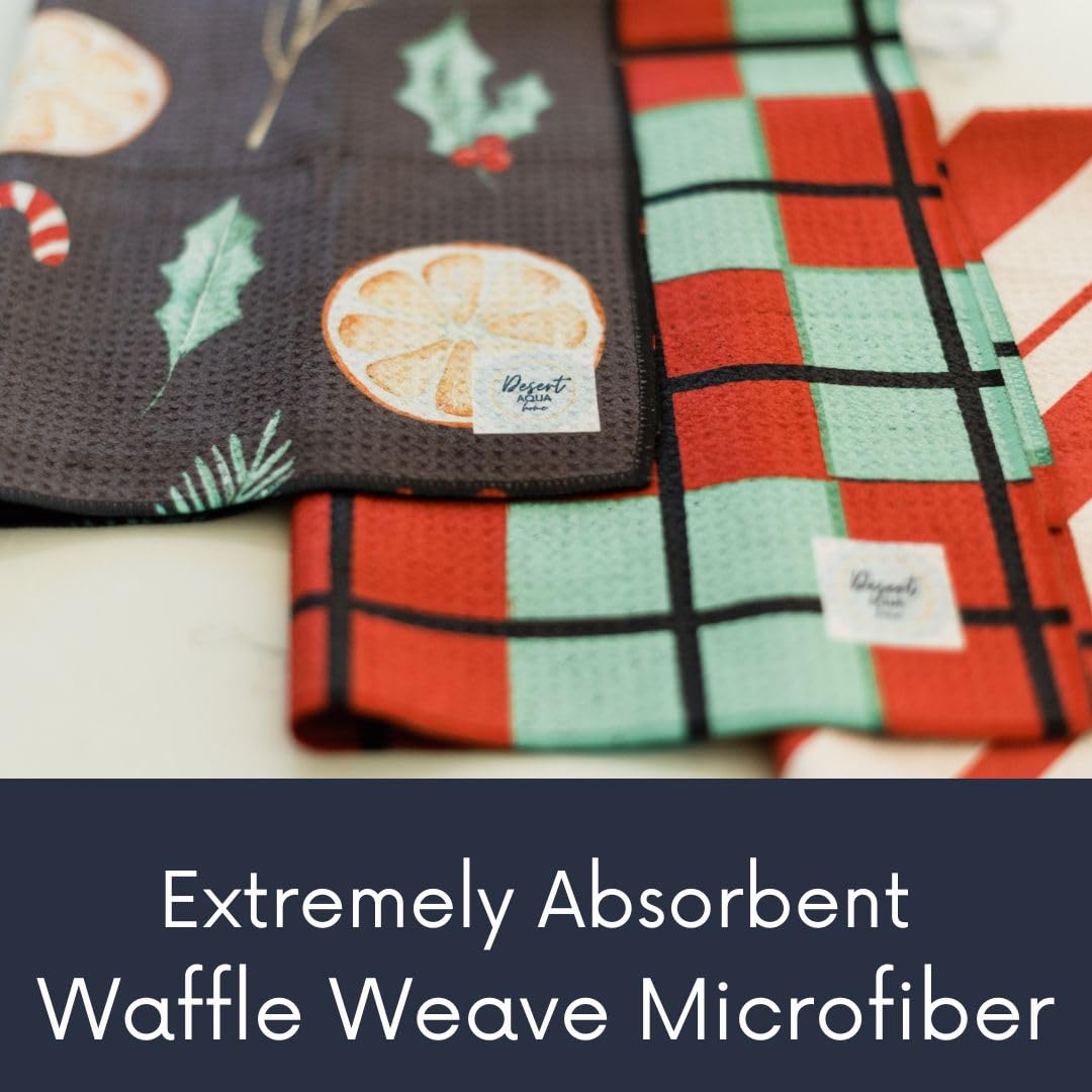 || 3 Pack|| Not Your Ordinary Dish Towels || Waffle Weave Microfiber || Tea Towels || Highly Absorbent || Hanging Loop || Dish Cloths || Modern || Designer Prints (Easter Bows)