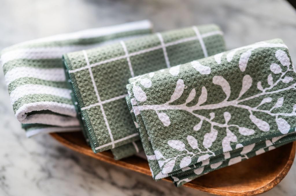 || 3 Pack|| Not Your Ordinary Dish Towels || Waffle Weave Microfiber || Tea Towels || Highly Absorbent || Hanging Loop || Dish Cloths || Modern || Designer Prints (Easter Bows)