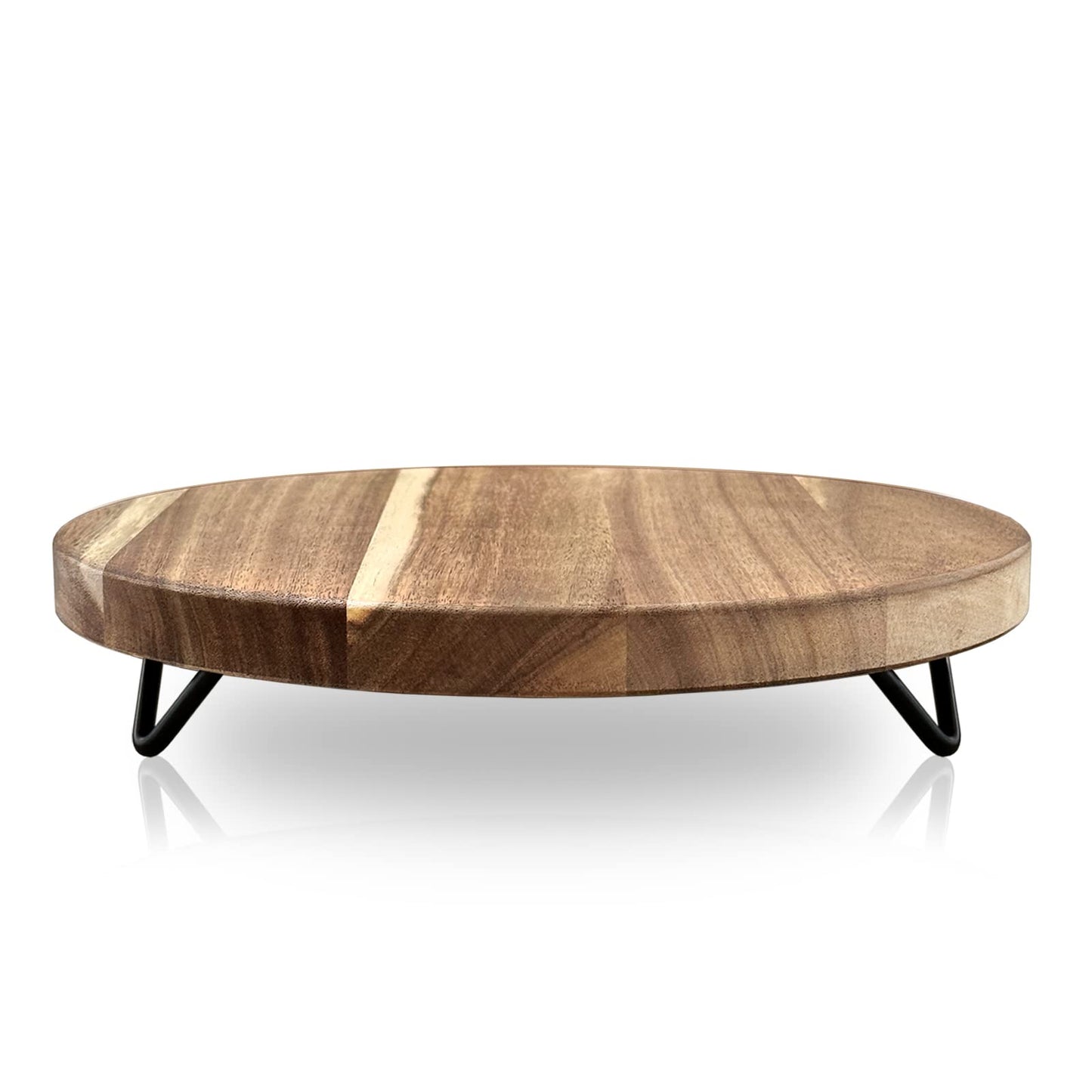 Decorative Round Wood Riser for Display,Pedestal Tray for Home or Kitchen and Bathroom Countertop Organizer,Farmhouse Kitchen Counter Decor Tray. (12-inch)
