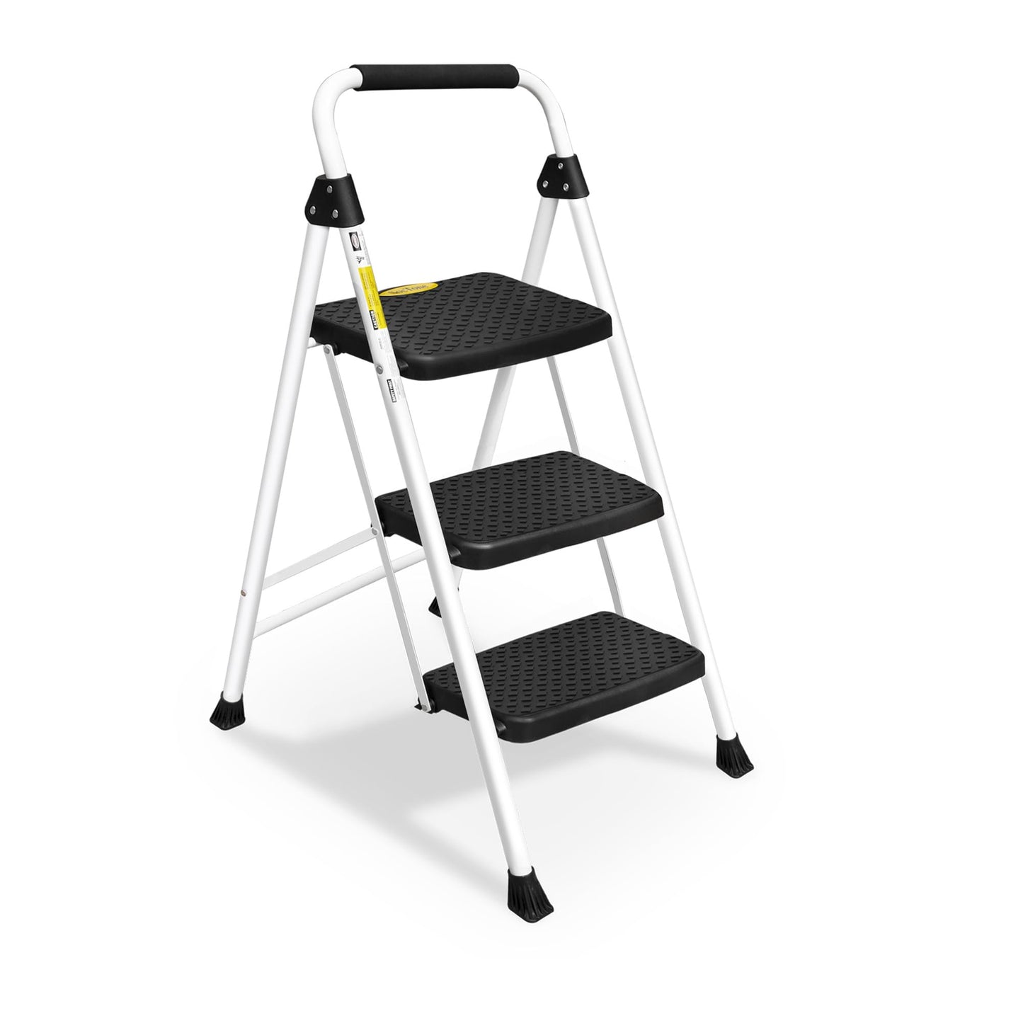 HBTower Step Ladder, Folding Step Stool with Wide Anti-Slip Pedal, Sturdy Steel Ladder, Convenient Handrail, Lightweight, Portable Steel Step Stool