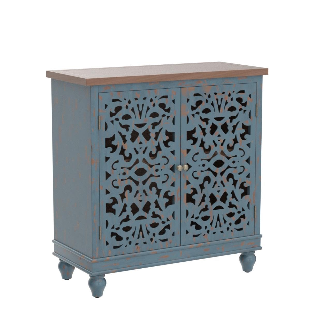 Sophia & William Tall Storage Cabinet 47.4", Decorative 2-Door Tall Accent Cabinet, for Living Room, Dining Room, White