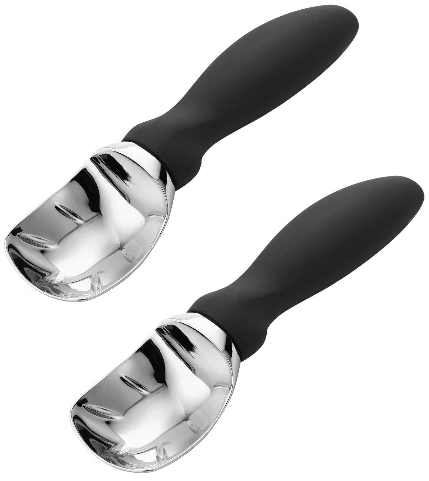 Spring Chef Heavy Duty Ice Cream Scoop with Comfortable Handle - Professional Ice Cream Scooper for Gelato, Sorbet, Cookie Dough, Melon, Frozen Yogurt - Dishwasher Safe Metal Kitchen Tool - Black