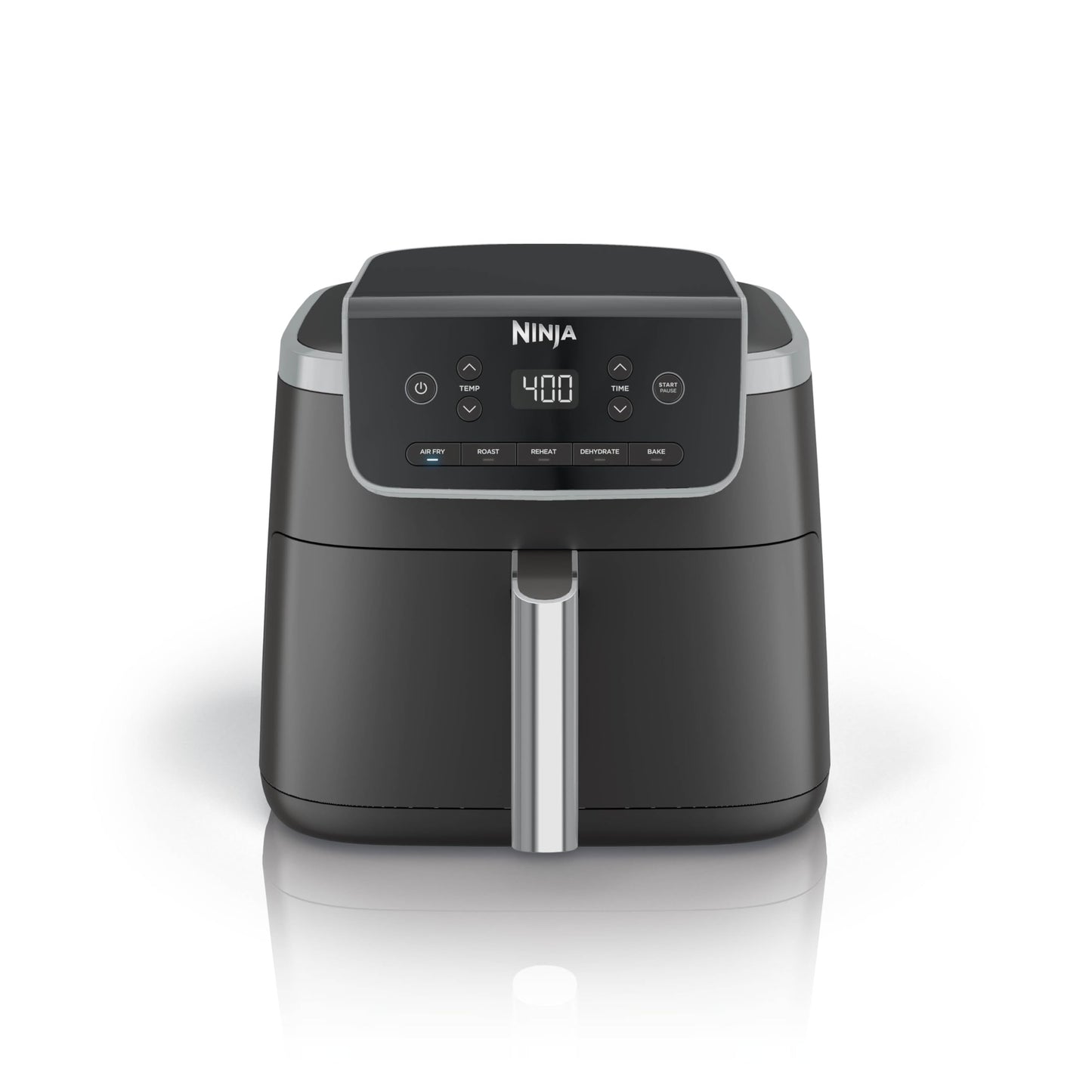 Ninja Air Fryer Pro 4-in-1 with 5 QT Capacity, Air Fry, Roast, Reheat, Dehydrate, Air Crisp Technology with 400F for hot, 120 Volts, Nonstick Basket & Crisper Plate, Grey, AF141