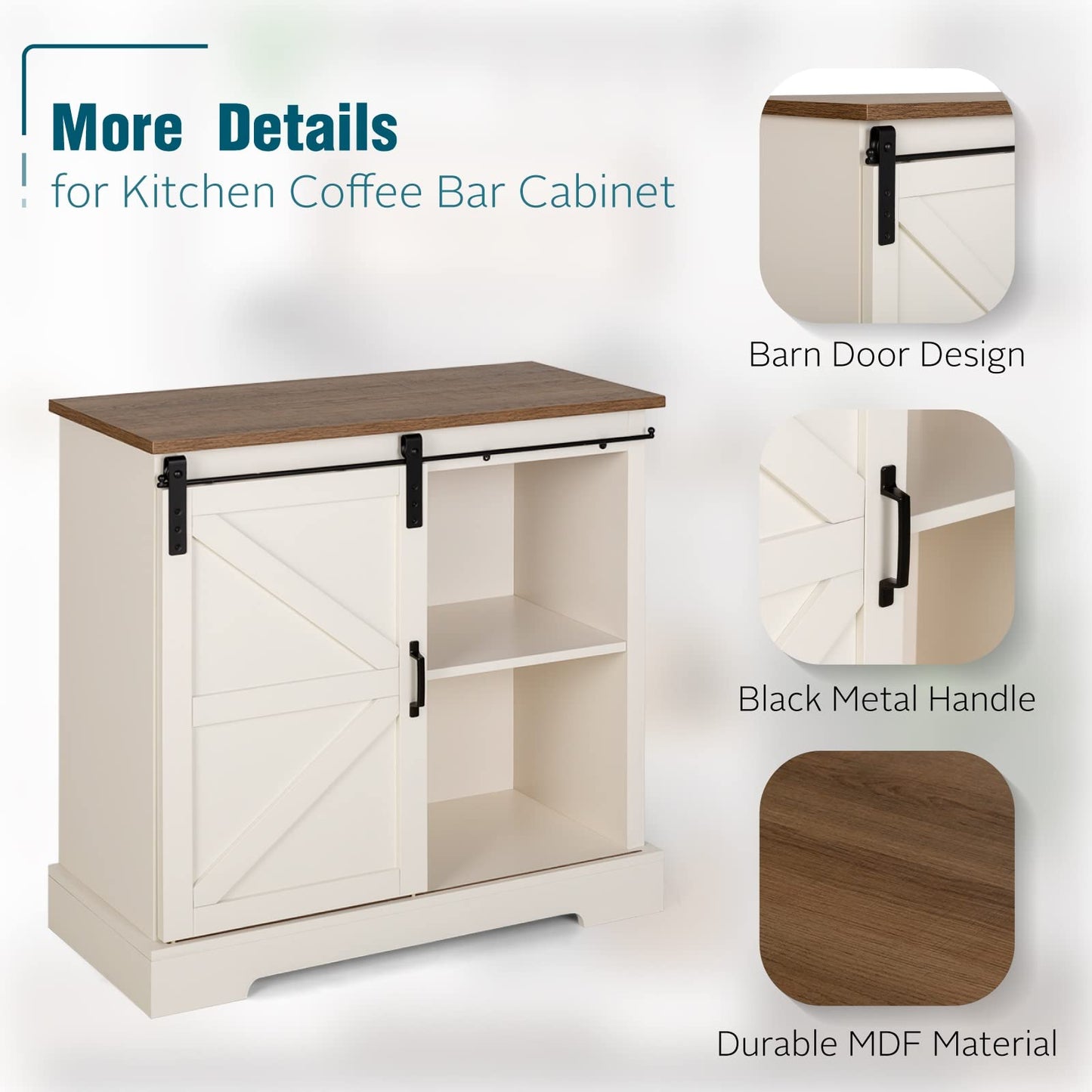 MFSTUDIO Accent Storage Cabinet with 2 Doors, Distressed Storage Cabinet Buffet Sideboard Display Cabinet with Metal Church Window Door for Entryway Living Room Kitchen, Black