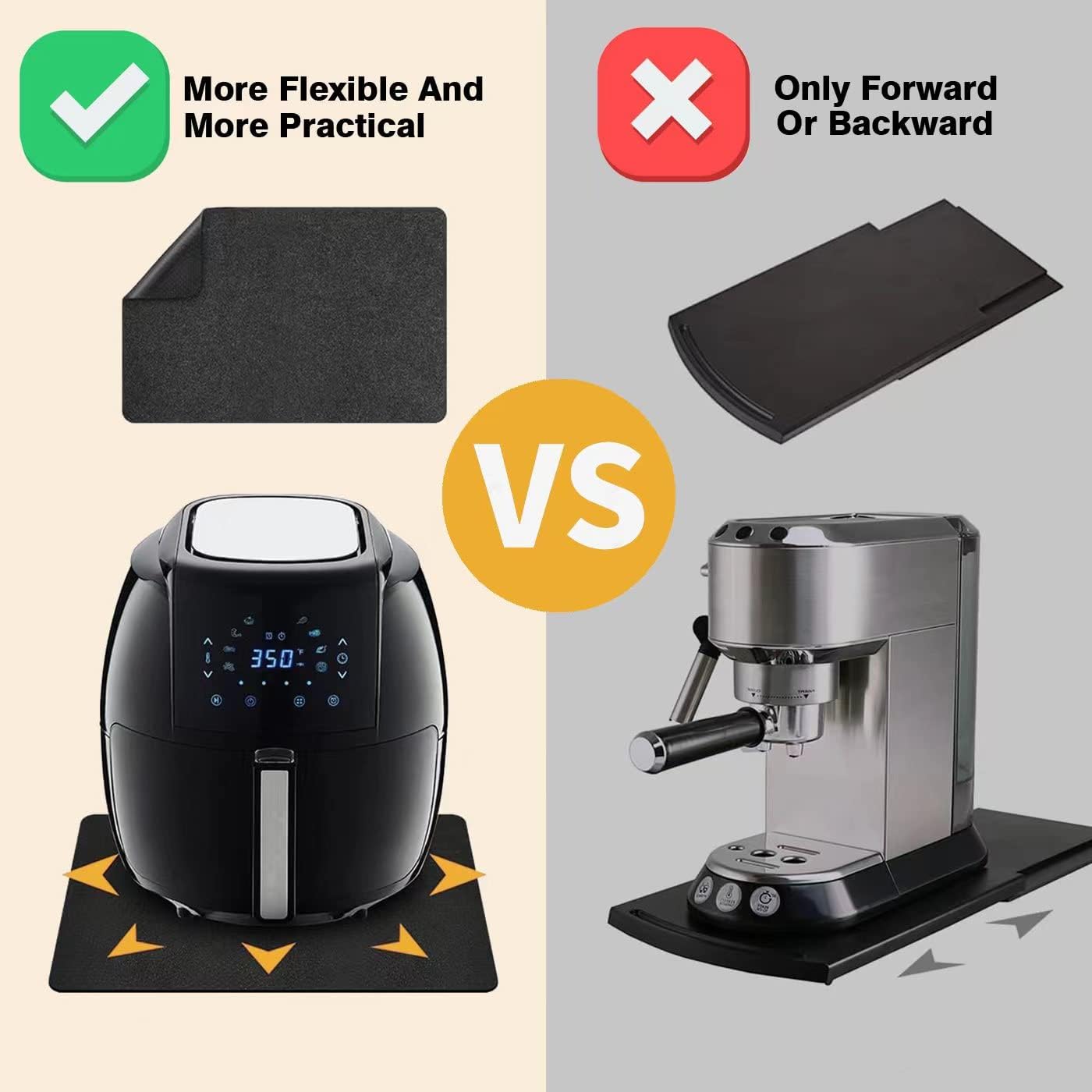 Heat Resistant Mats for Air Fryer Coffee Maker Kitchen Countertop, 4 Pcs 16 x 12 In Non-slip Silicone Appliance Slider for COSORI Ninja Foodi Air Fryer Toaster Oven Blender