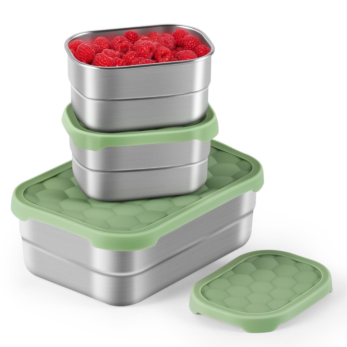 Small (1 CUP) Stainless Steel Snack Containers for Kids | Easy Open Leak Proof Food Containers with Silicone Lids - Perfect Metal Toddler Lunch Box for Daycare and School (8oz)
