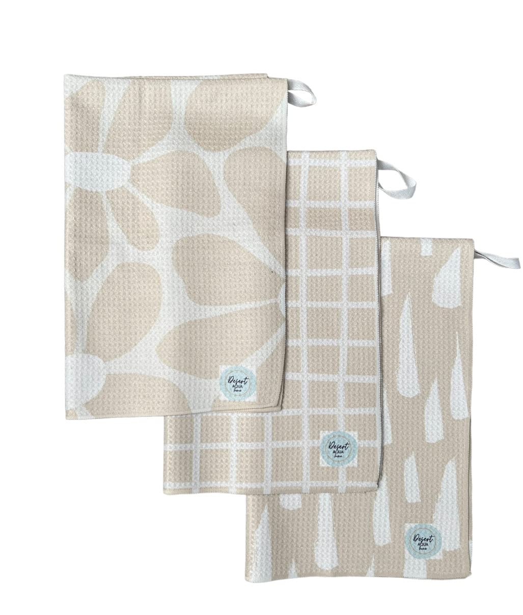 || 3 Pack|| Not Your Ordinary Dish Towels || Waffle Weave Microfiber || Tea Towels || Highly Absorbent || Hanging Loop || Dish Cloths || Modern || Designer Prints (Easter Bows)