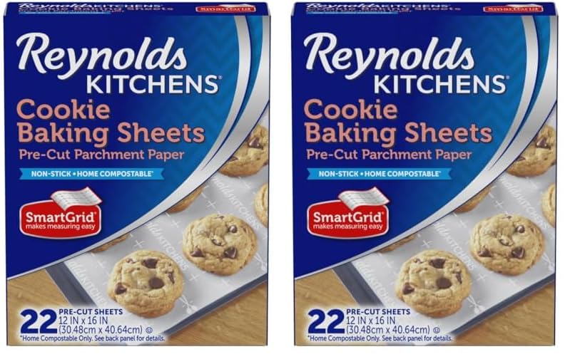Reynolds Kitchens Air Fryer Liners Disposable, Unbleached Parchment Paper Sheets, 50 Count