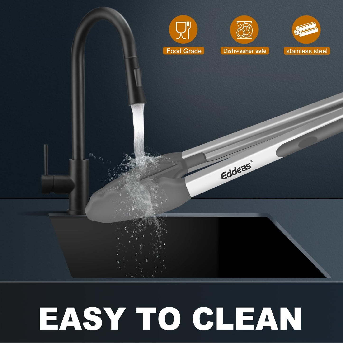 Tongs For Cooking - Heat Resistant 600 Degrees Stainless Steel Kitchen Tong,Heavy Duty Metal Locking Tongs - Perfect for Food,Salad and BBQ set of 3 (7",9" and 12") Dishwasher
