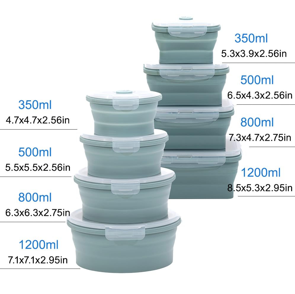 Collapsible Silicone Food Storage Container Set (INDIGO)