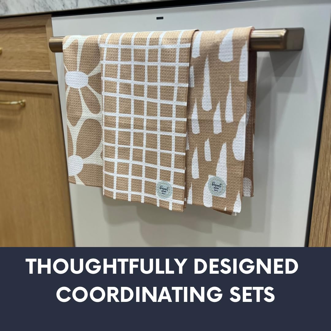 || 3 Pack|| Not Your Ordinary Dish Towels || Waffle Weave Microfiber || Tea Towels || Highly Absorbent || Hanging Loop || Dish Cloths || Modern || Designer Prints (Easter Bows)
