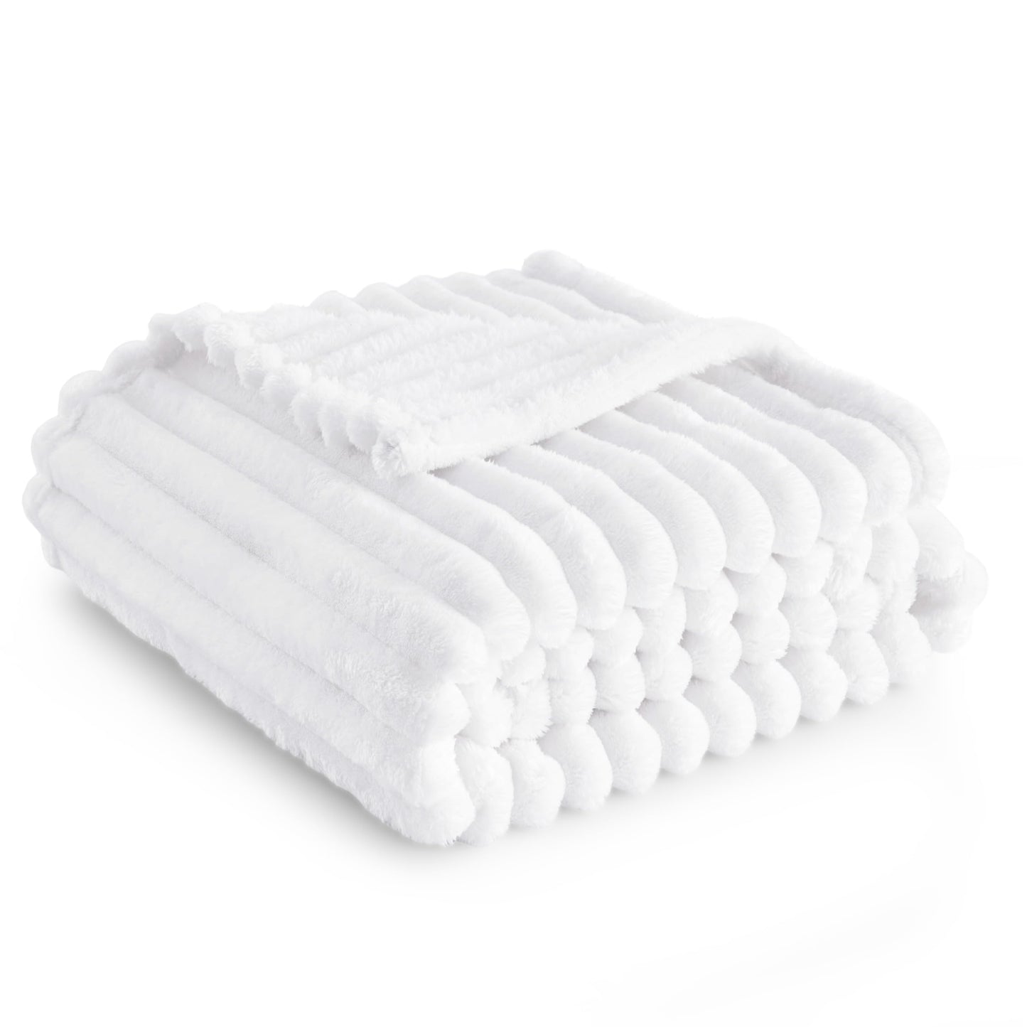 Bedsure White Throw Blanket for Couch - GentleSoft Cozy Soft Blankets for Women, Cute Small Fleece Throws for Girls, Birthday Gifts for Women, Mothers Day Decor Gifts for Mom, Off White, 50x60 Inches