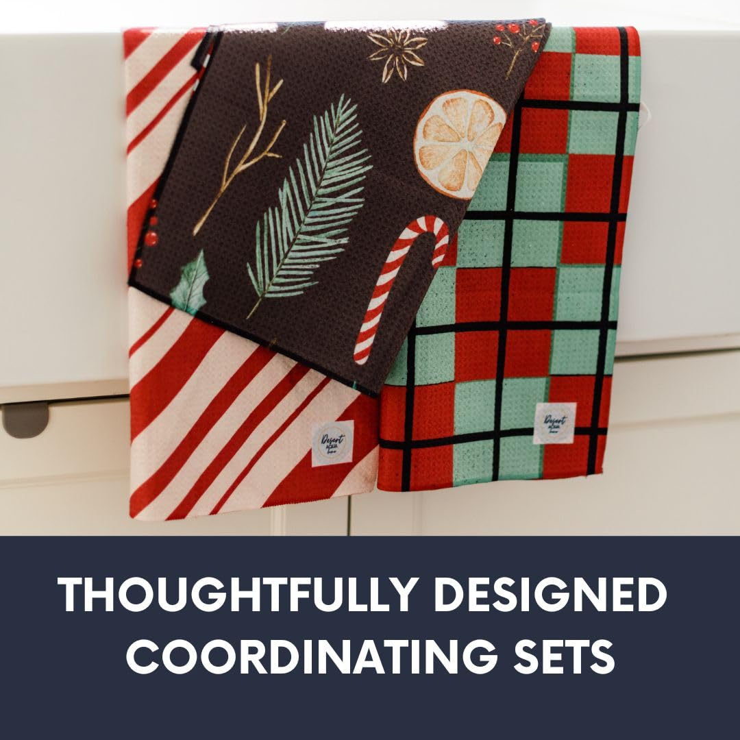|| 3 Pack|| Not Your Ordinary Dish Towels || Waffle Weave Microfiber || Tea Towels || Highly Absorbent || Hanging Loop || Dish Cloths || Modern || Designer Prints (Easter Bows)