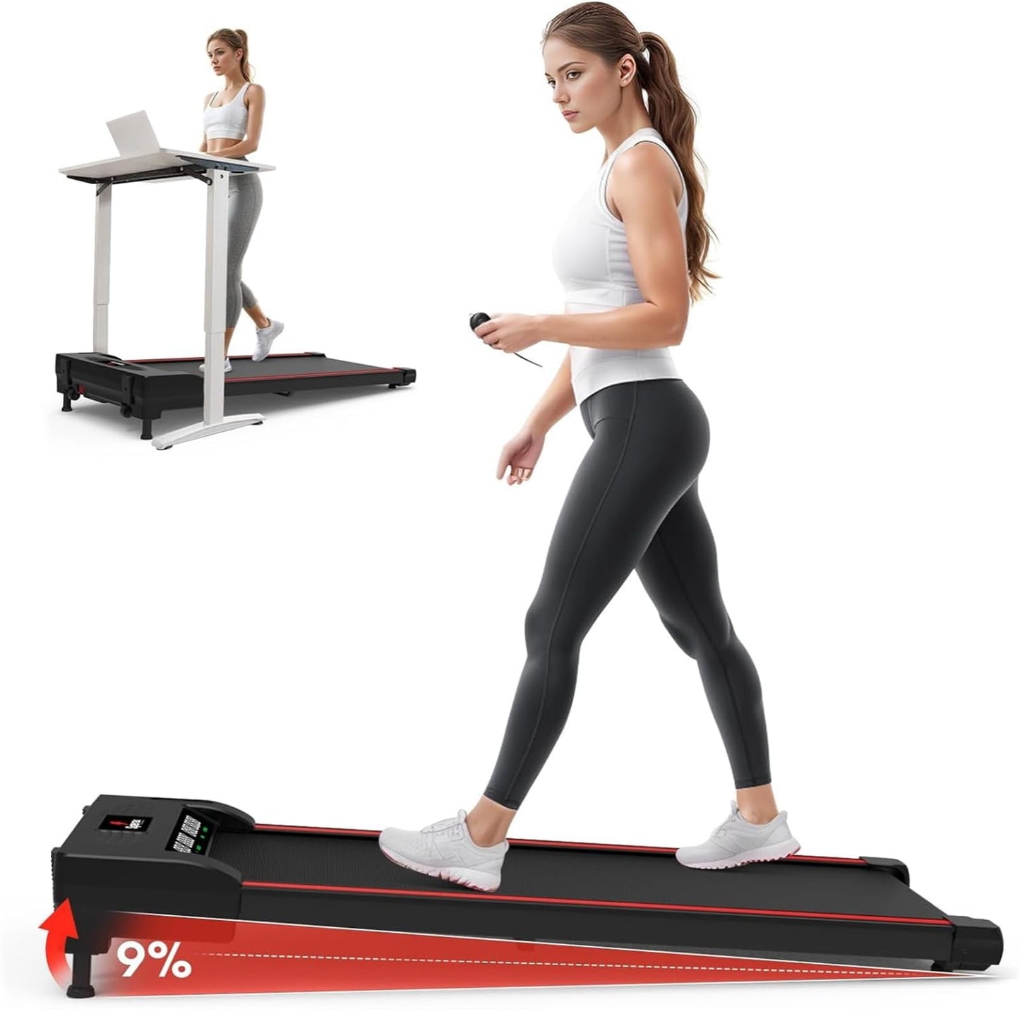 Sperax Walking Vibration Pad with APP, 3 in 1 Under Desk Treadmill, 2.5HP Low Noise Walking Treadmill Pad with Remote Control,Portable Treadmills for Home Office