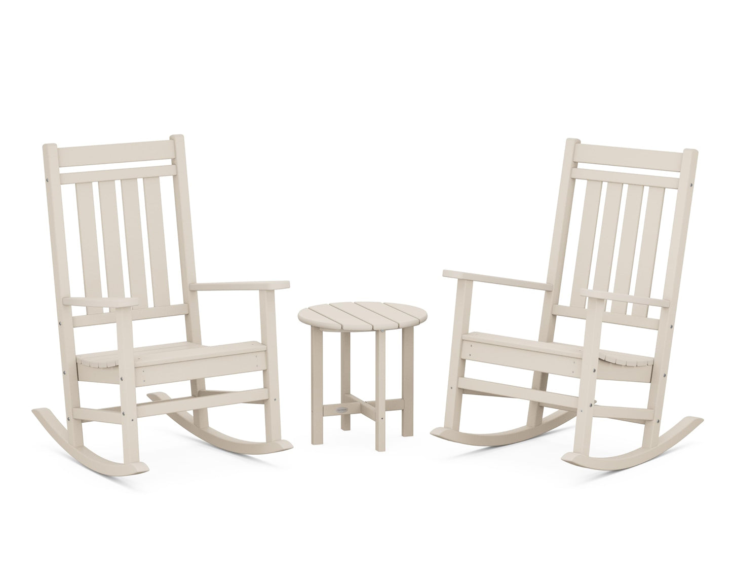 POLYWOOD® Estate 3-Piece Rocking Chair Set, Black