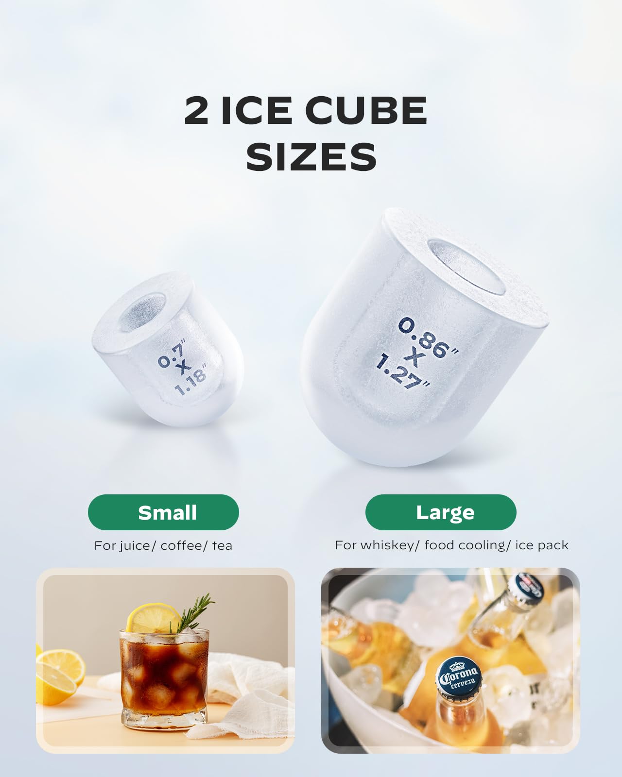 Silonn Ice Maker Countertop, Portable Ice Machine with Carry Handle, Self-Cleaning Ice Makers with Basket and Scoop, 9 Cubes in 6 Mins, 26 lbs per Day, Ideal for Home, Kitchen, Camping, RV