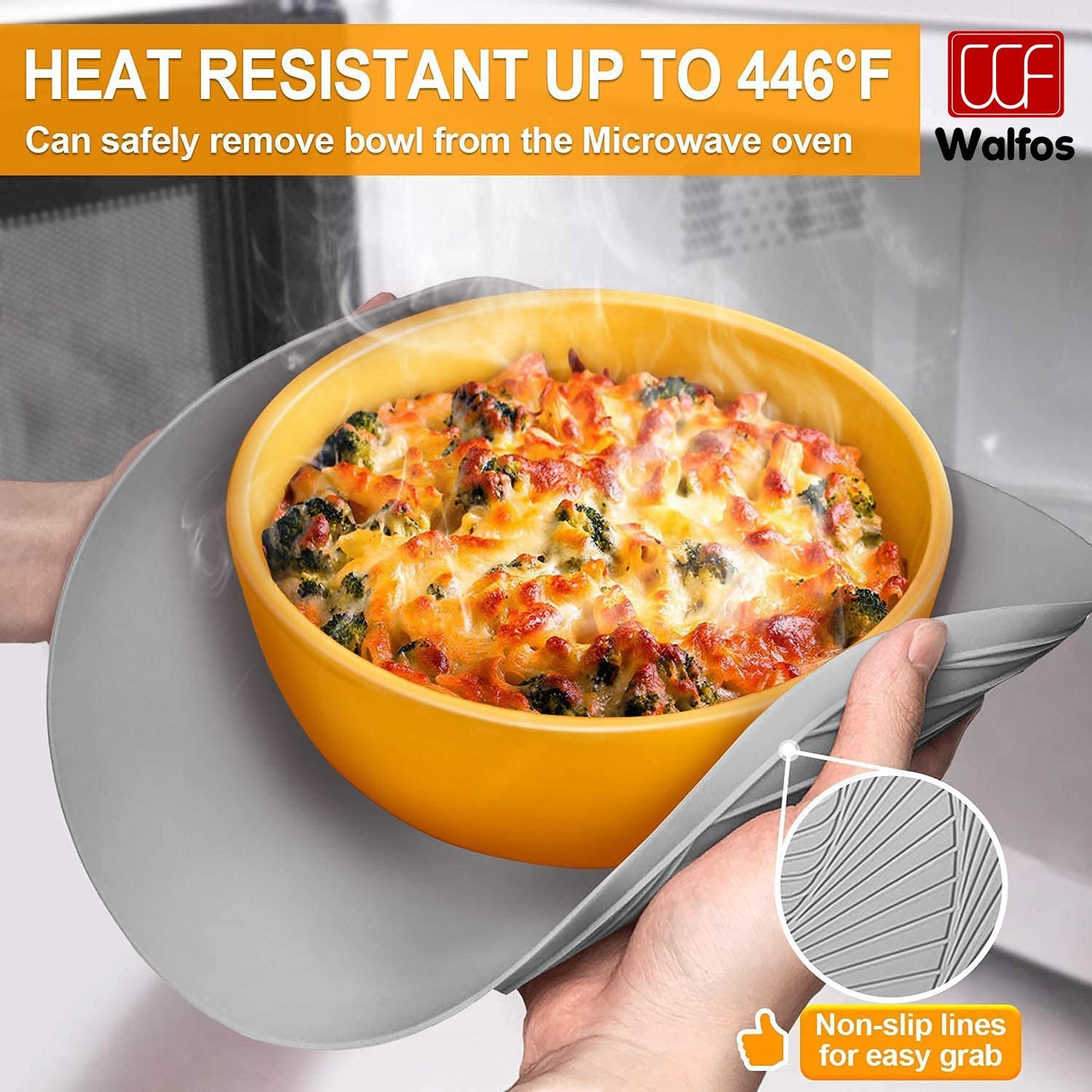 Walfos Silicone Trivet Mats - 4 Heat Resistant Pot Holders, Multipurpose Non-Slip Hot Pads for Kitchen Potholders, Hot Dishers, Jar Opener, Spoon Holder, Food Grade Silicone & BPA Free (Black)