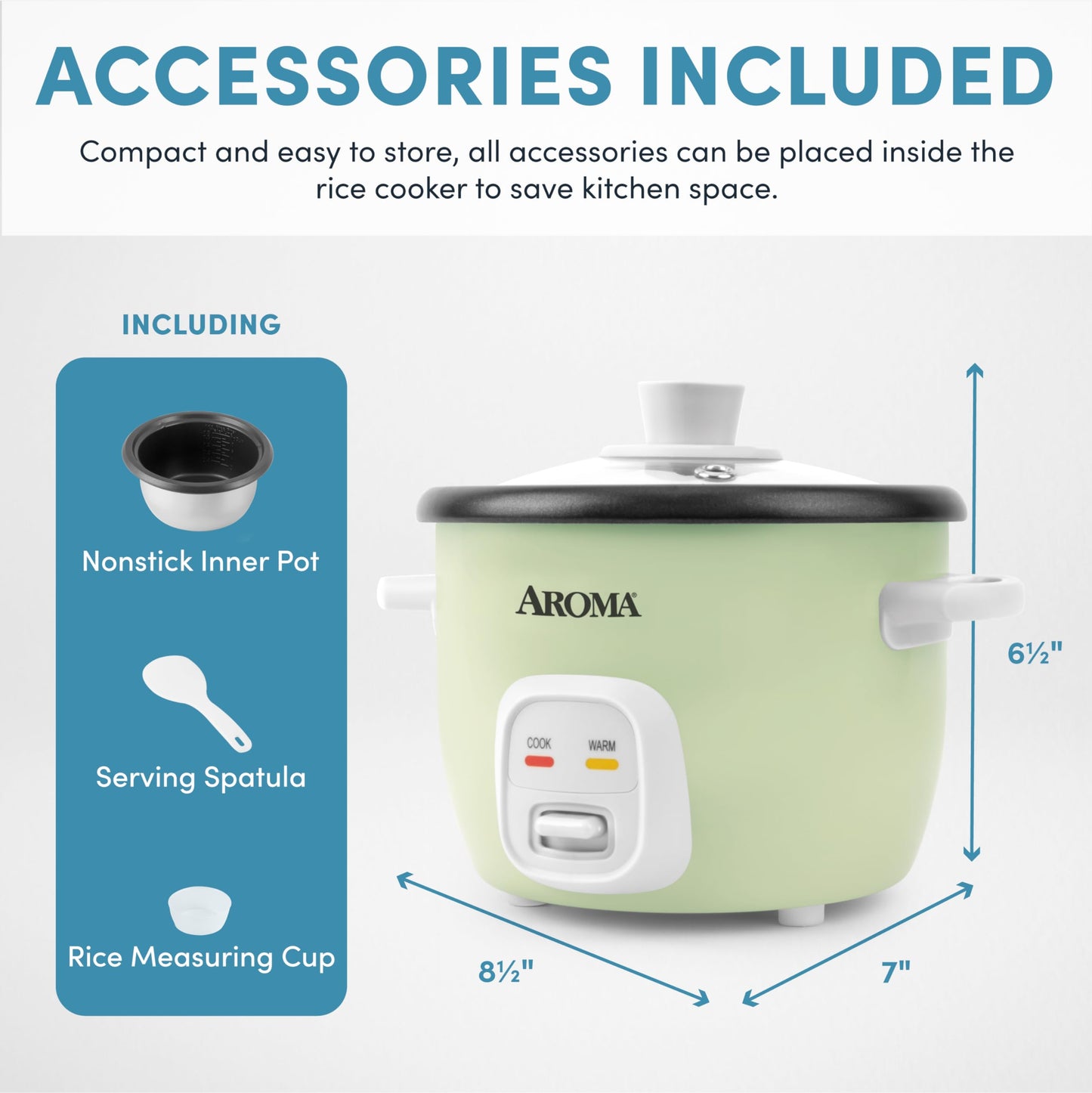 Aroma Housewares 4-Cups (Cooked) / 1Qt. Rice & Grain Cooker (ARC-302NGBL), Blue