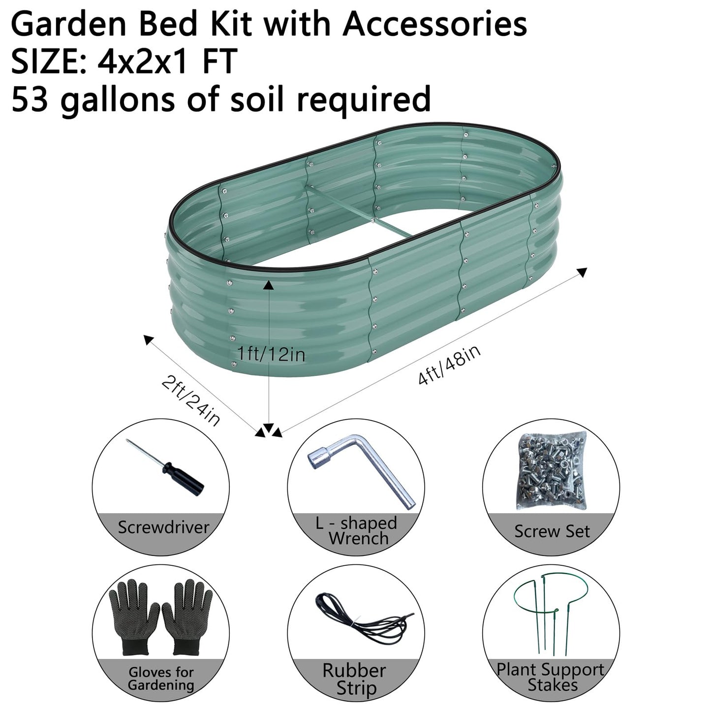 Galvanized Metal Planter Raised Garden Bed Kit for Gardening Outdoor,8x2x1ft Planter Grow Garden Box Raised Flower Bed,Long Vegetable Clearance Herb Raised Garden Beds for Gardening