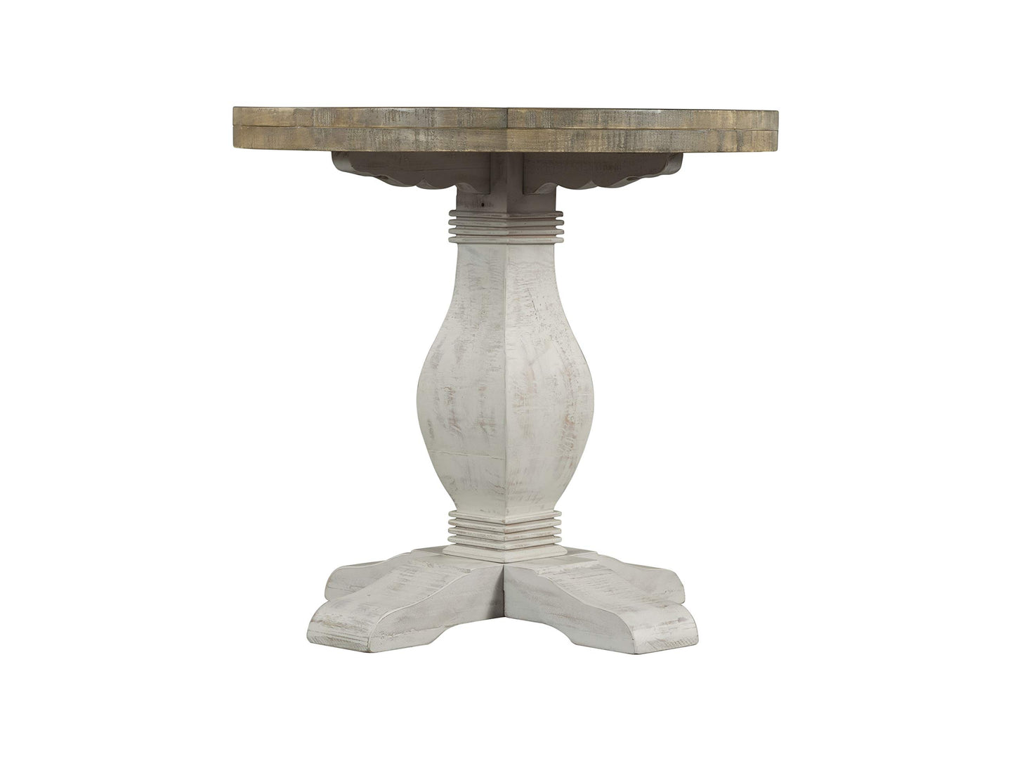 Napa Solid Wood Farmhouse Rustic Round End Side Living Room Table, Nightstand 26" W x 26" D x 25" H