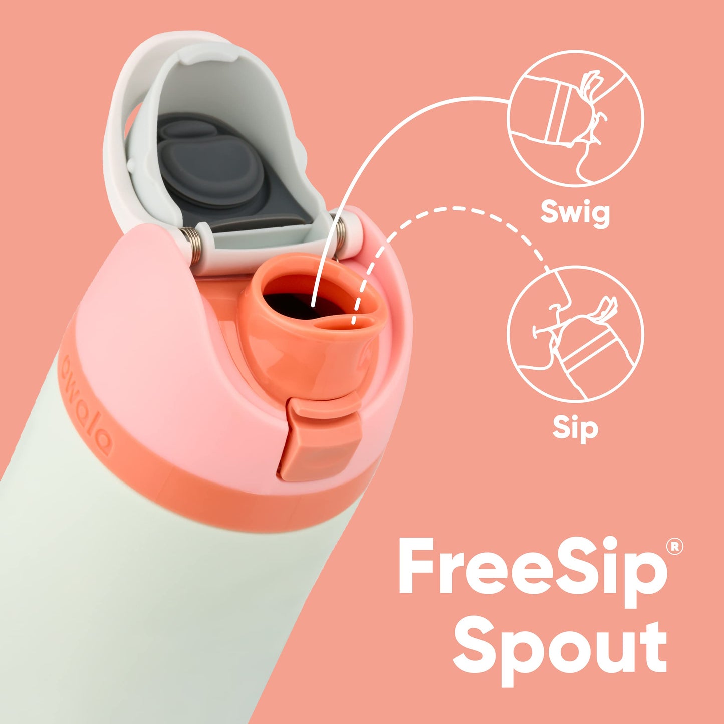 FreeSip Insulated Stainless Steel Water Bottle with Straw for Sports, Travel, and School BPA-Free Sports Water Bottle, 40 oz, Iced Breeze