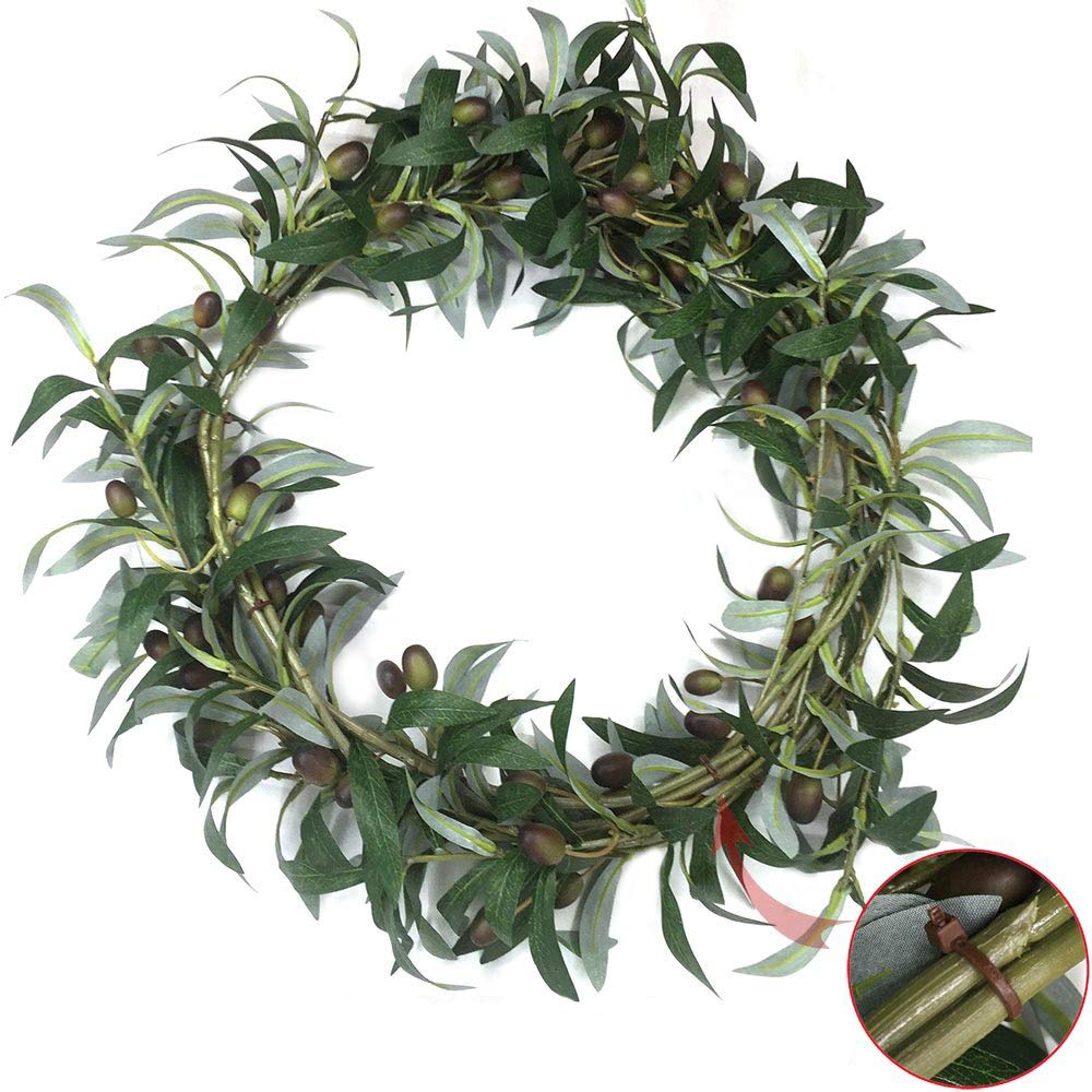 SHACOS 4 PCS 28 inch Artificial Olive Branches Greenery Stems for Vases Olive Stems with Olives Faux Olive Tree Branch for Home Wedding Shop Office Garden Decor DIY Floral Crafts