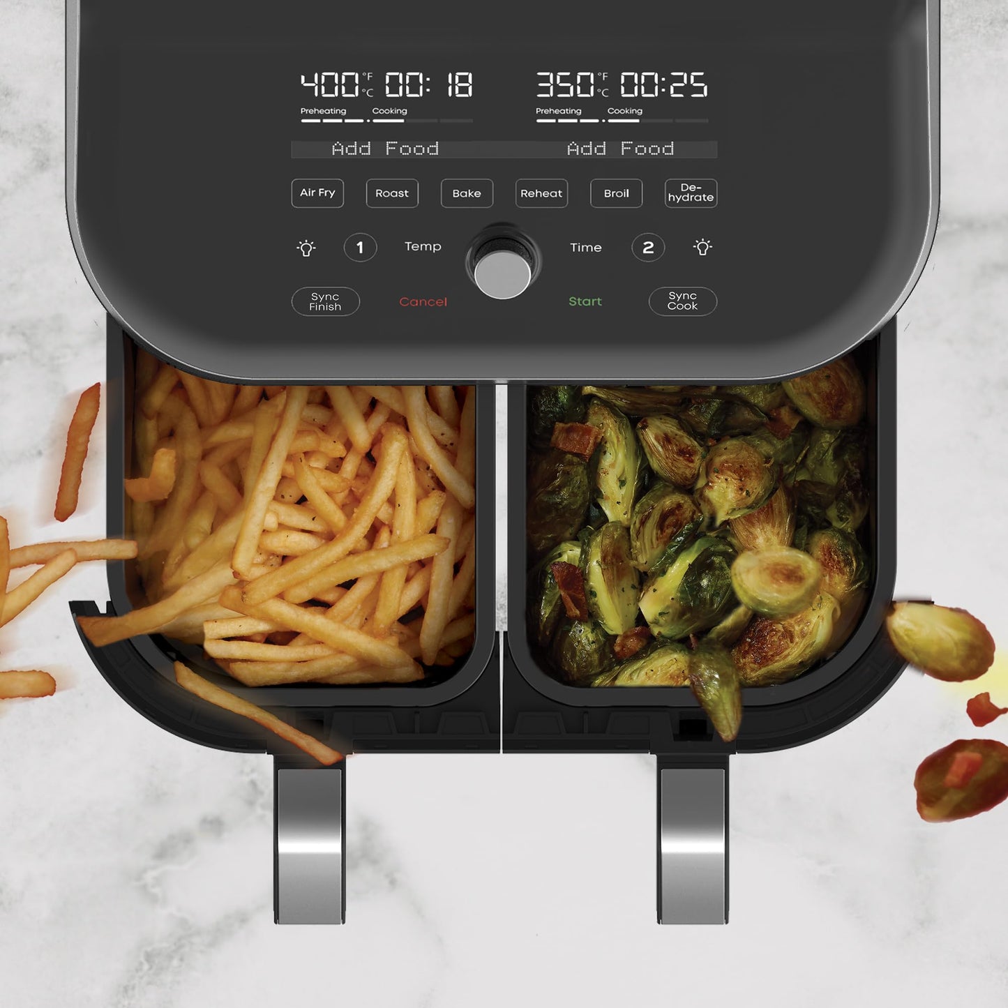 Instant Vortex Plus 6QT Air Fryer with Odor Erase Technology, 6-in-1 Functions that Crisps, Roasts, Broils, Dehydrates, Bakes & Reheats, 100+In-App Recipes, from the Makers of Instant Pot,1700W,Black