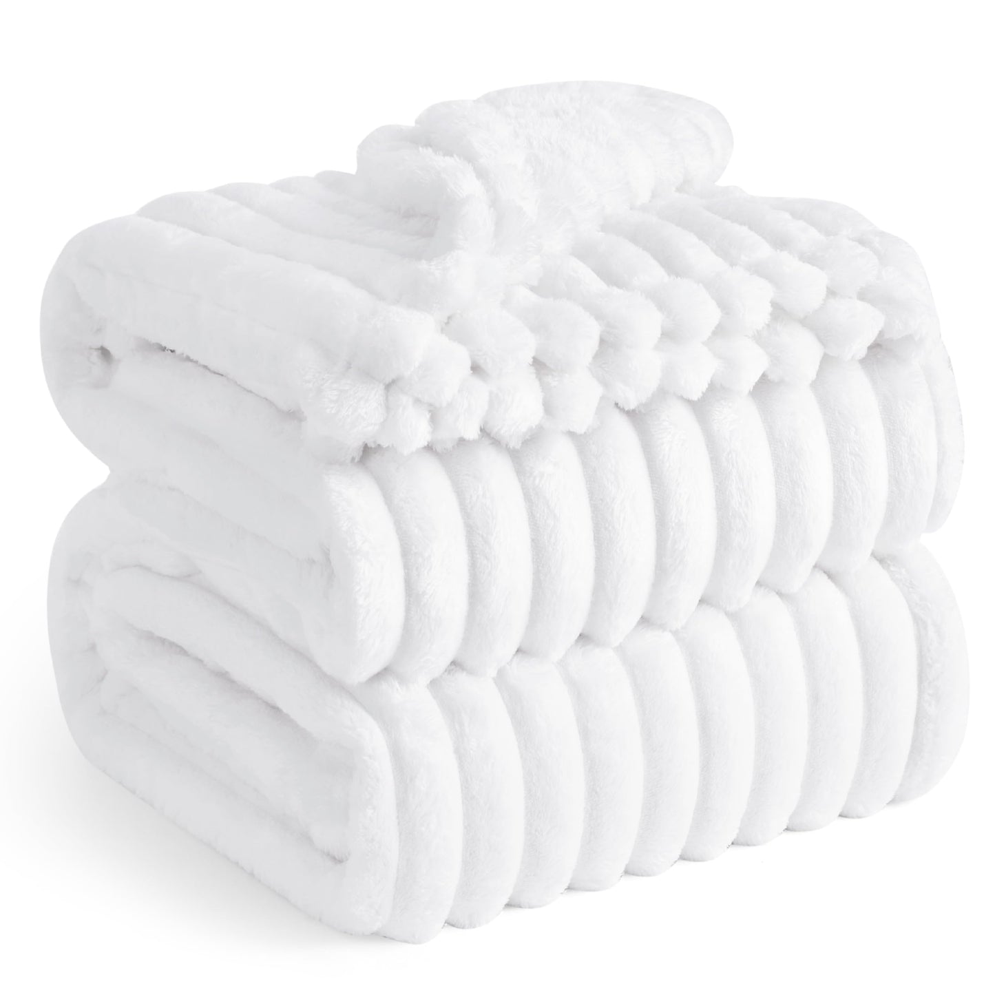 Bedsure White Throw Blanket for Couch - GentleSoft Cozy Soft Blankets for Women, Cute Small Fleece Throws for Girls, Birthday Gifts for Women, Mothers Day Decor Gifts for Mom, Off White, 50x60 Inches