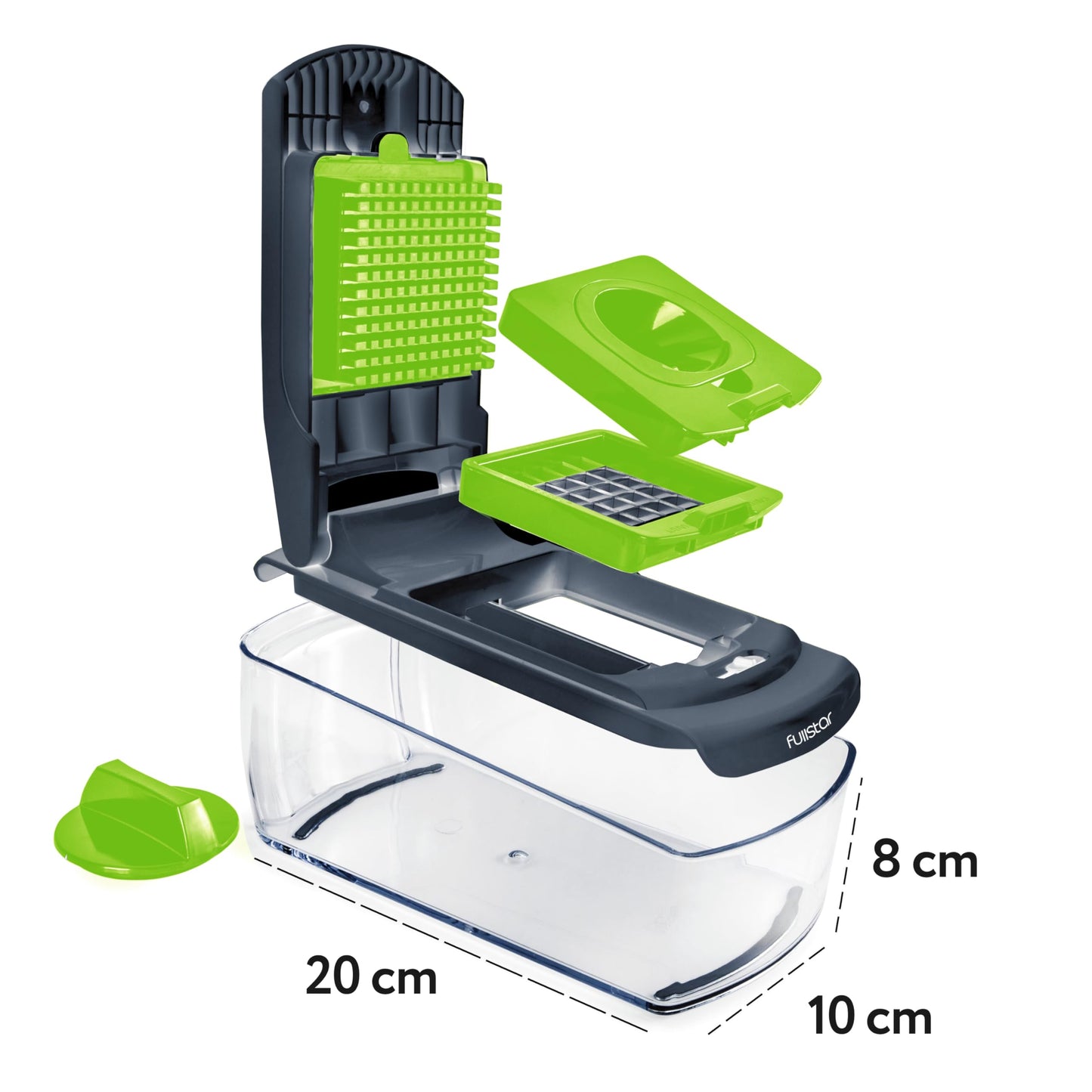 Fullstar Vegetable Chopper and Spiralizer - Food Chopper with Container, Fruit Slicer, Kitchen Gadgets & Accessories, Home Essentials (4 in 1, White)