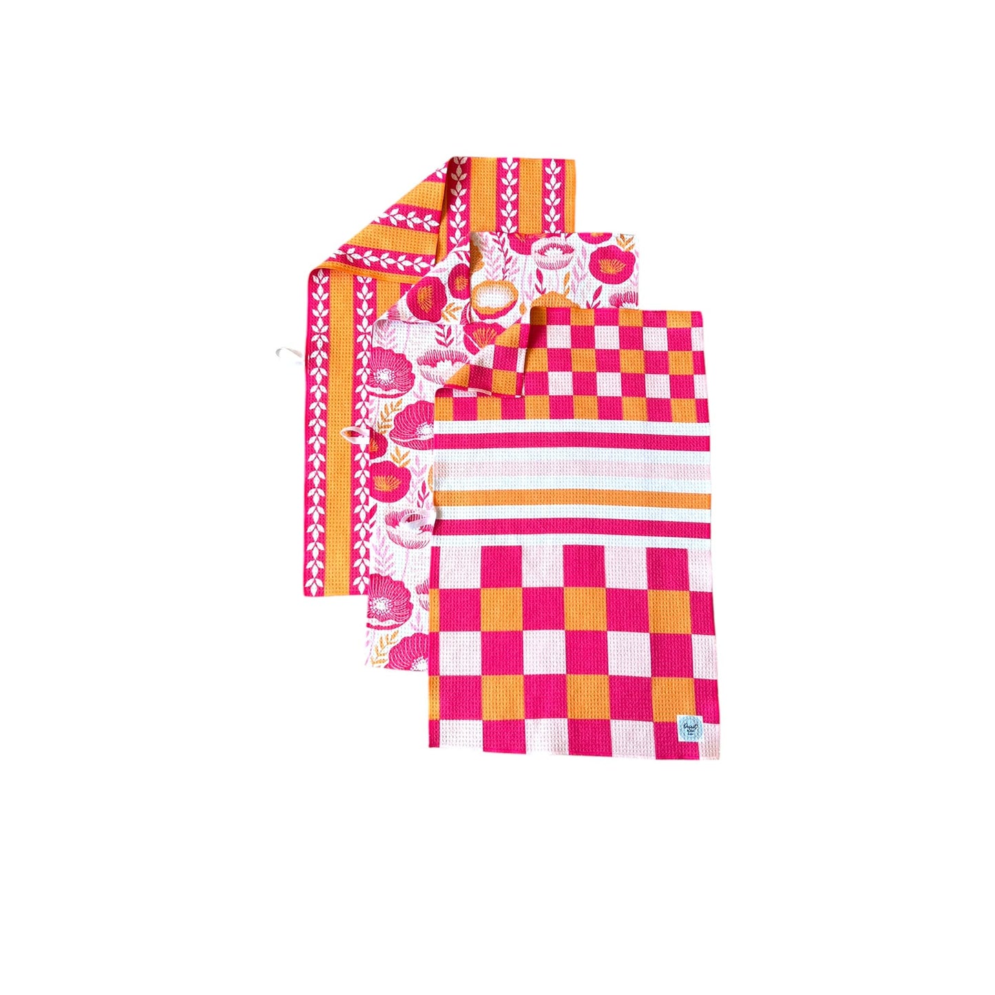 || 3 Pack|| Not Your Ordinary Dish Towels || Waffle Weave Microfiber || Tea Towels || Highly Absorbent || Hanging Loop || Dish Cloths || Modern || Designer Prints (Easter Bows)