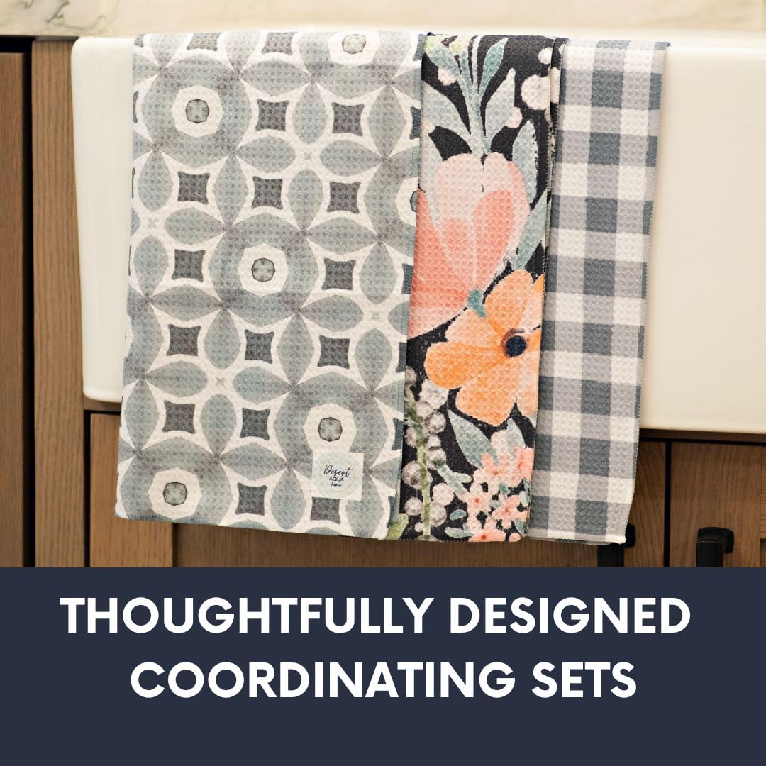 || 3 Pack|| Not Your Ordinary Dish Towels || Waffle Weave Microfiber || Tea Towels || Highly Absorbent || Hanging Loop || Dish Cloths || Modern || Designer Prints (Easter Bows)