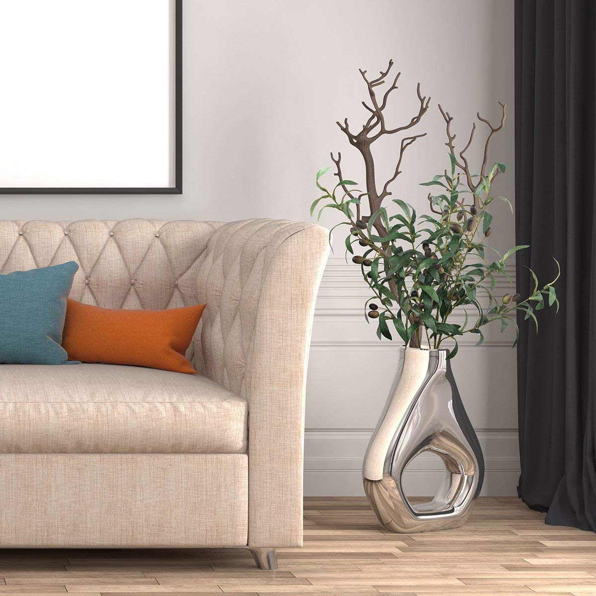 SHACOS 4 PCS 28 inch Artificial Olive Branches Greenery Stems for Vases Olive Stems with Olives Faux Olive Tree Branch for Home Wedding Shop Office Garden Decor DIY Floral Crafts