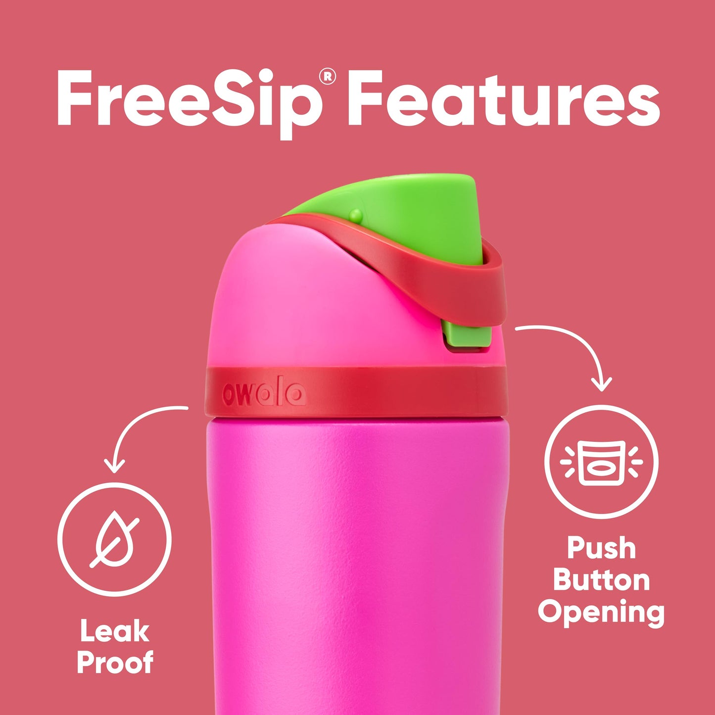 FreeSip Insulated Stainless Steel Water Bottle with Straw for Sports, Travel, and School BPA-Free Sports Water Bottle, 40 oz, Iced Breeze
