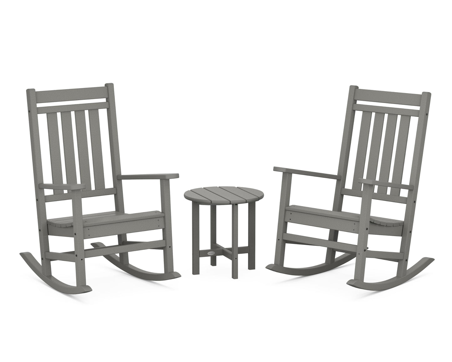 POLYWOOD® Estate 3-Piece Rocking Chair Set, Black