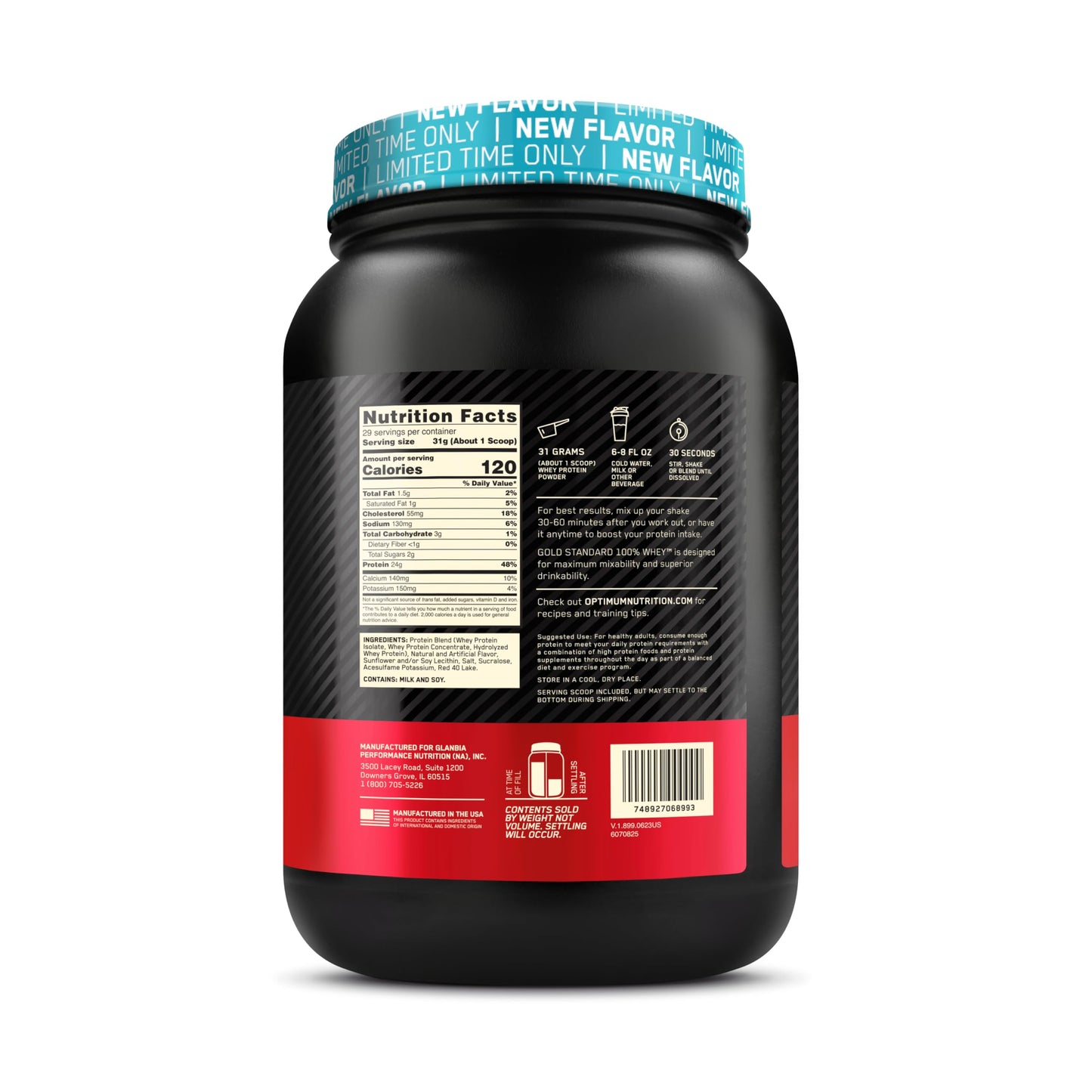 Optimum Nutrition Gold Standard 100% Whey Protein Powder, Double Rich Chocolate, 2 Pound (Packaging May Vary)