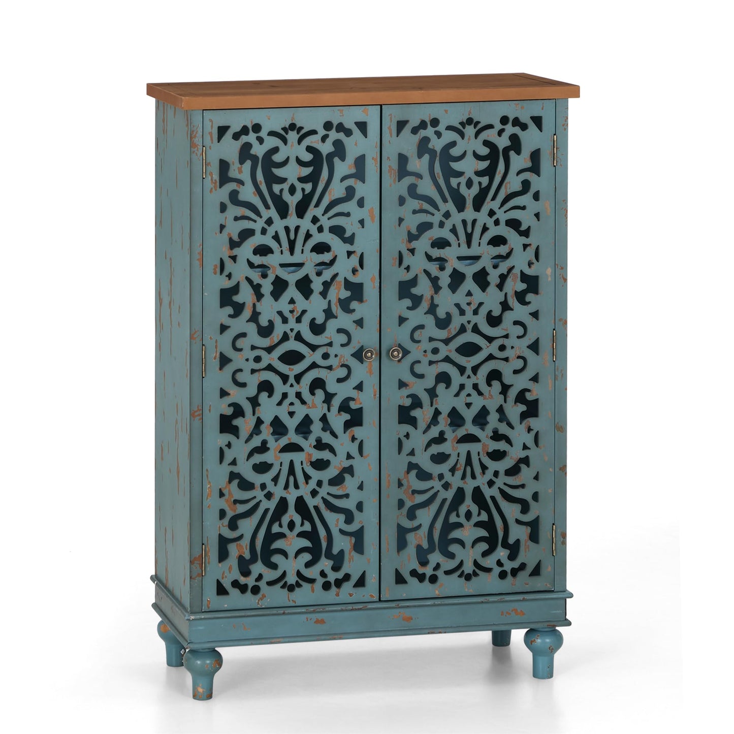 Sophia & William Tall Storage Cabinet 47.4", Decorative 2-Door Tall Accent Cabinet, for Living Room, Dining Room, White