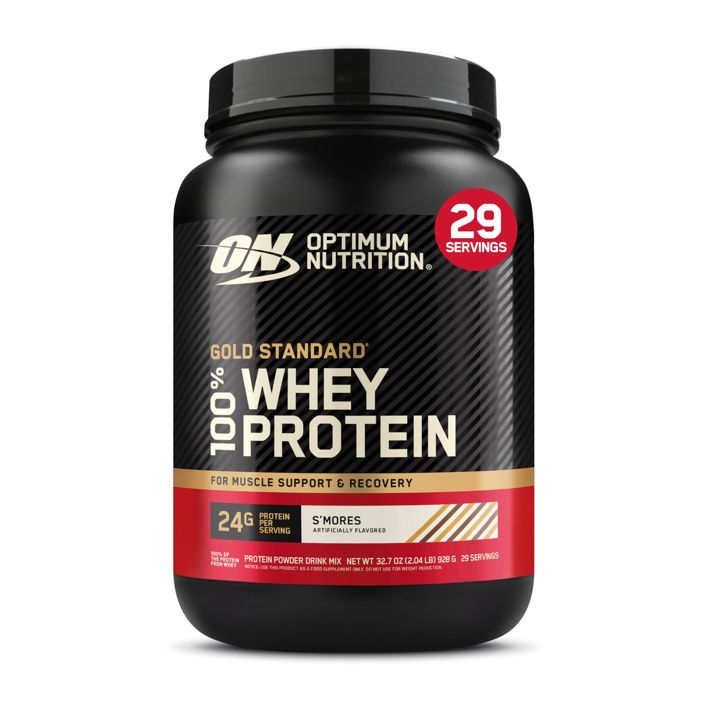 Optimum Nutrition Gold Standard 100% Whey Protein Powder, Double Rich Chocolate, 2 Pound (Packaging May Vary)
