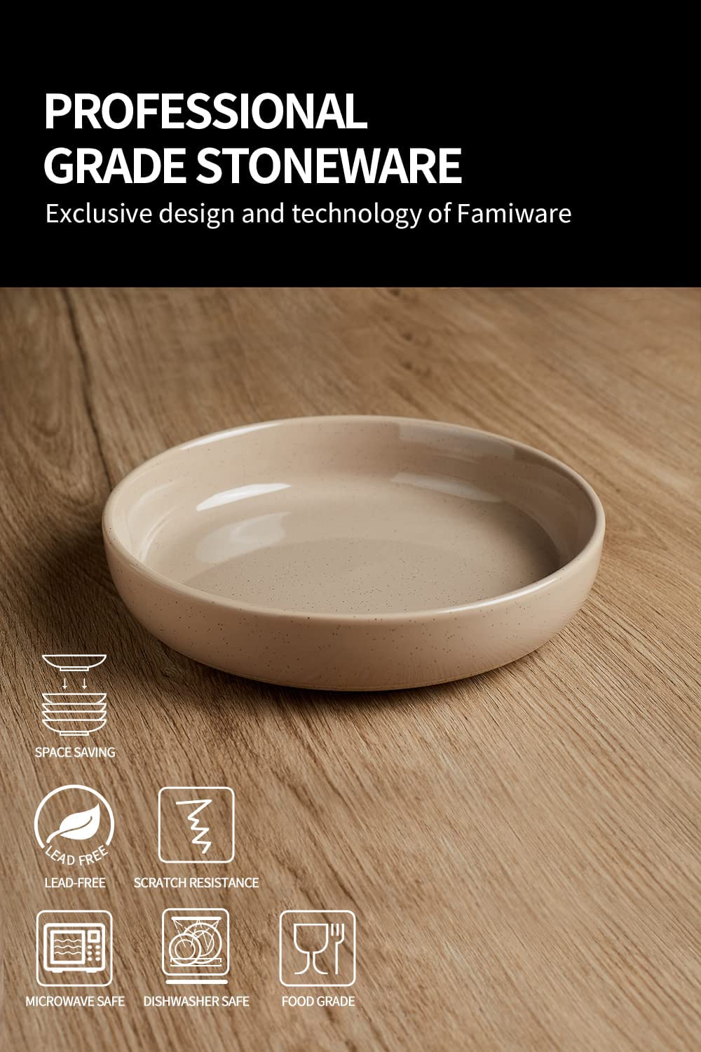 famiware Milkyway 33 oz Bowl Set, Pasta Bowls Set of 4, Salad Bowls Perfect for Your Friend for Housewarming, Thanksgiving, Christmas, White