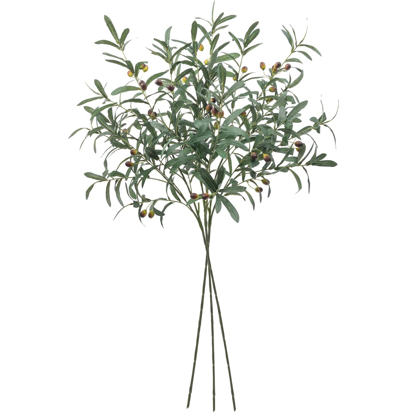 SHACOS 4 PCS 28 inch Artificial Olive Branches Greenery Stems for Vases Olive Stems with Olives Faux Olive Tree Branch for Home Wedding Shop Office Garden Decor DIY Floral Crafts