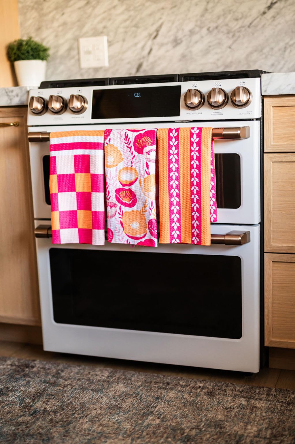|| 3 Pack|| Not Your Ordinary Dish Towels || Waffle Weave Microfiber || Tea Towels || Highly Absorbent || Hanging Loop || Dish Cloths || Modern || Designer Prints (Easter Bows)
