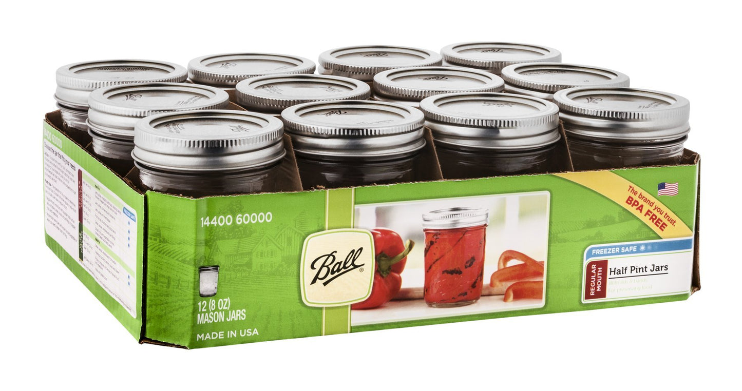 Ball Mason 4oz Quilted Jelly Jars with Lids and Bands, Set of 12