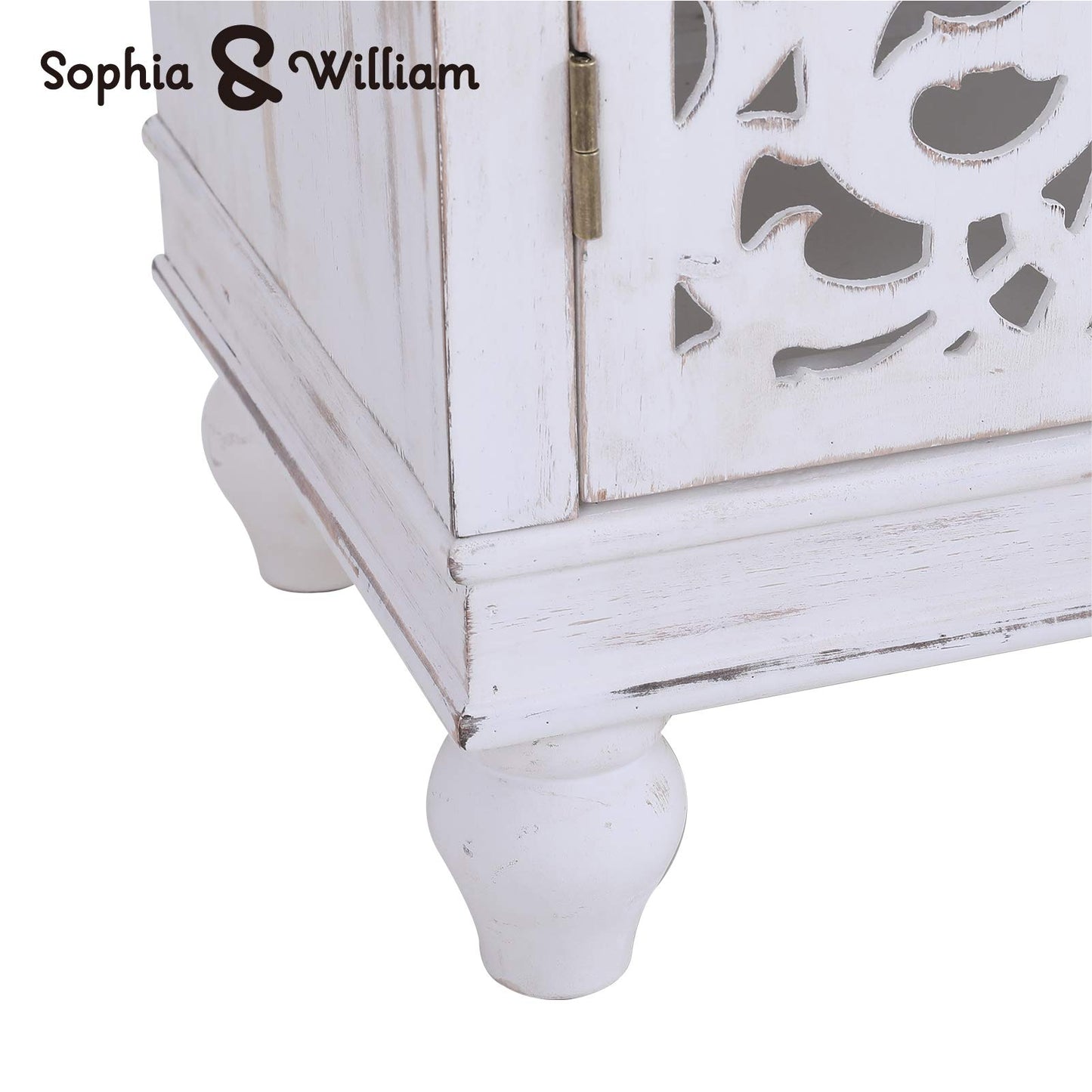 Sophia & William Tall Storage Cabinet 47.4", Decorative 2-Door Tall Accent Cabinet, for Living Room, Dining Room, White