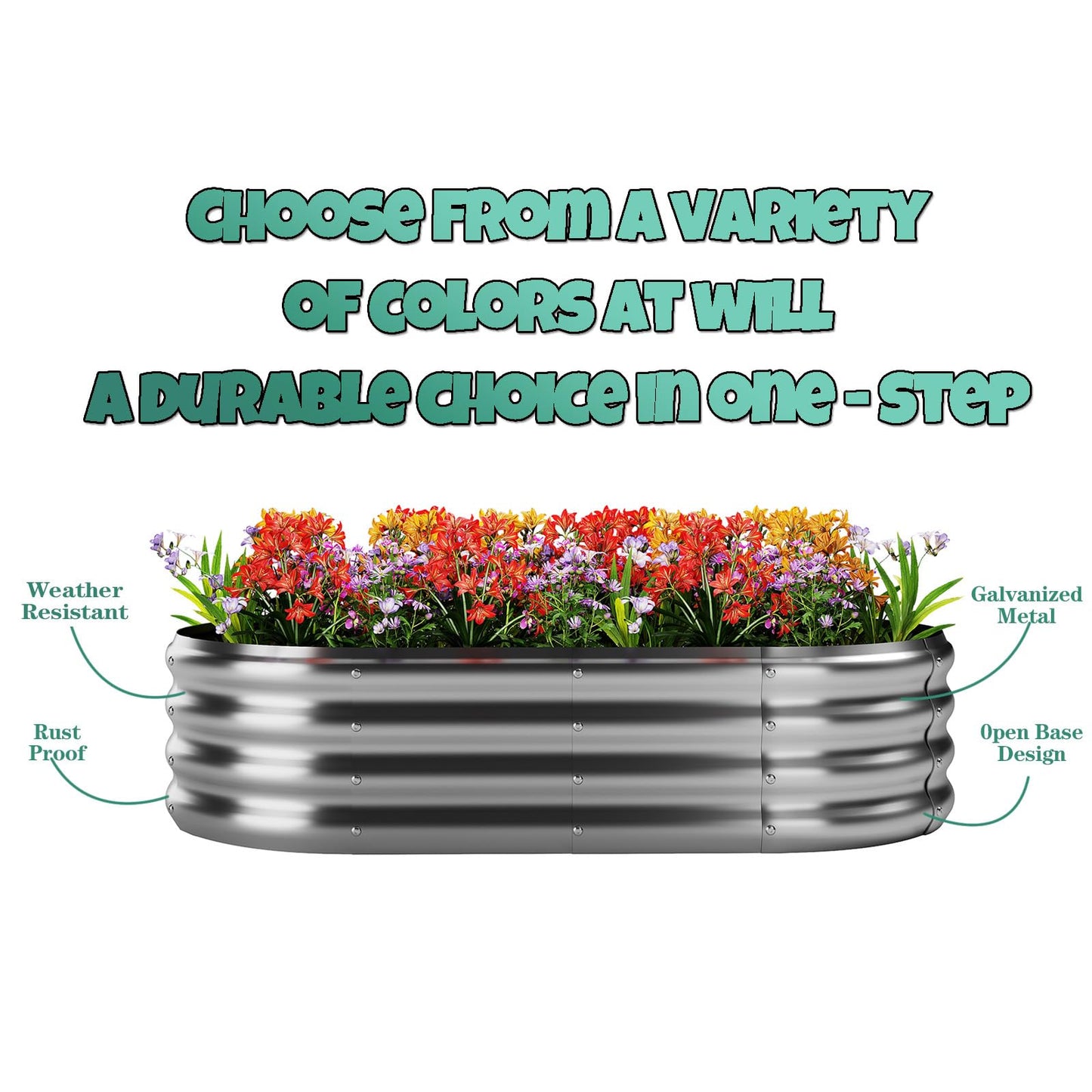 Galvanized Metal Planter Raised Garden Bed Kit for Gardening Outdoor,8x2x1ft Planter Grow Garden Box Raised Flower Bed,Long Vegetable Clearance Herb Raised Garden Beds for Gardening