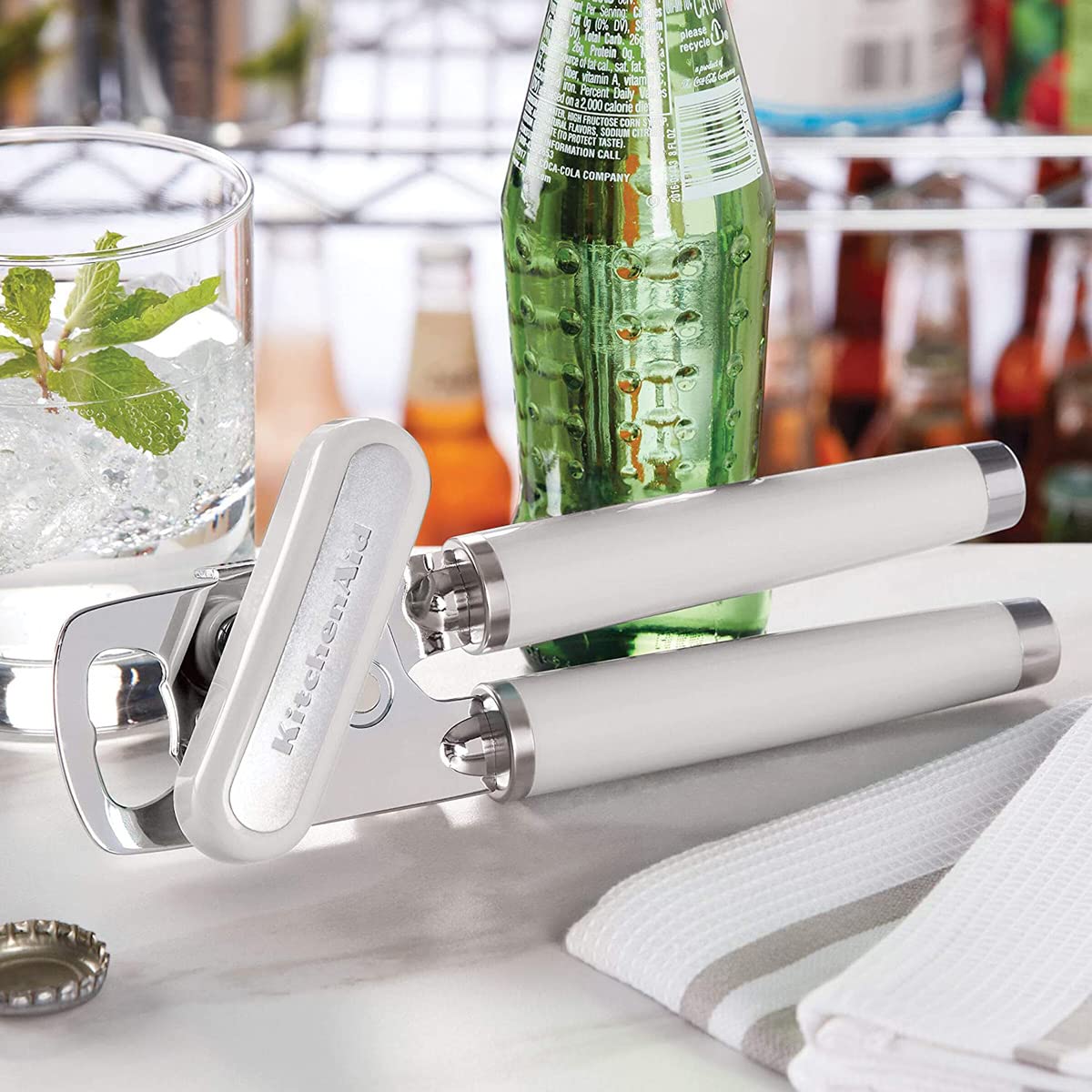 KitchenAid Classic Multifunction Can Opener and Bottle Opener Easy to Use, Razor Sharp Stainless Steel Cutting Wheel, Soft Ergonomic Handles, Black