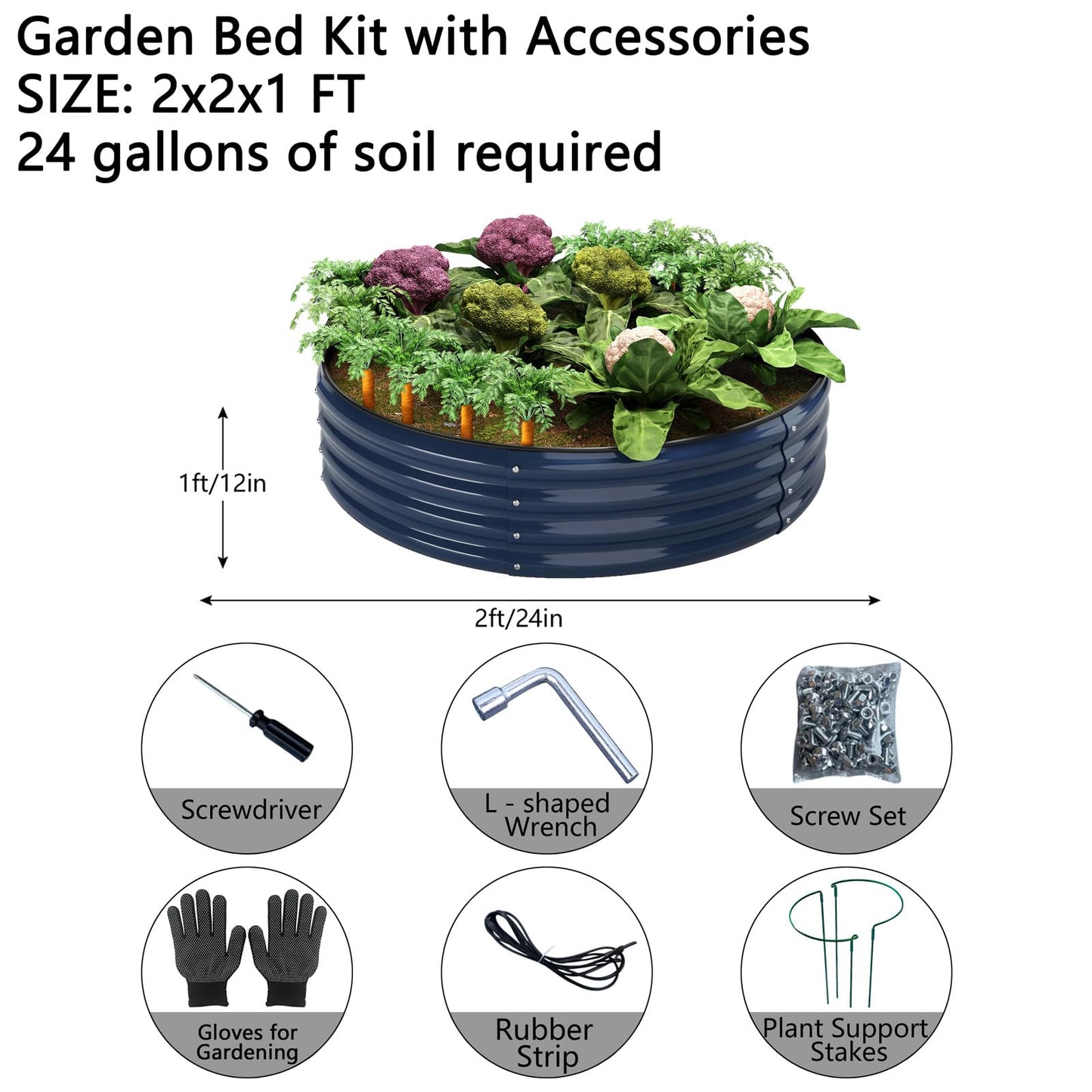 Galvanized Metal Planter Raised Garden Bed Kit for Gardening Outdoor,8x2x1ft Planter Grow Garden Box Raised Flower Bed,Long Vegetable Clearance Herb Raised Garden Beds for Gardening